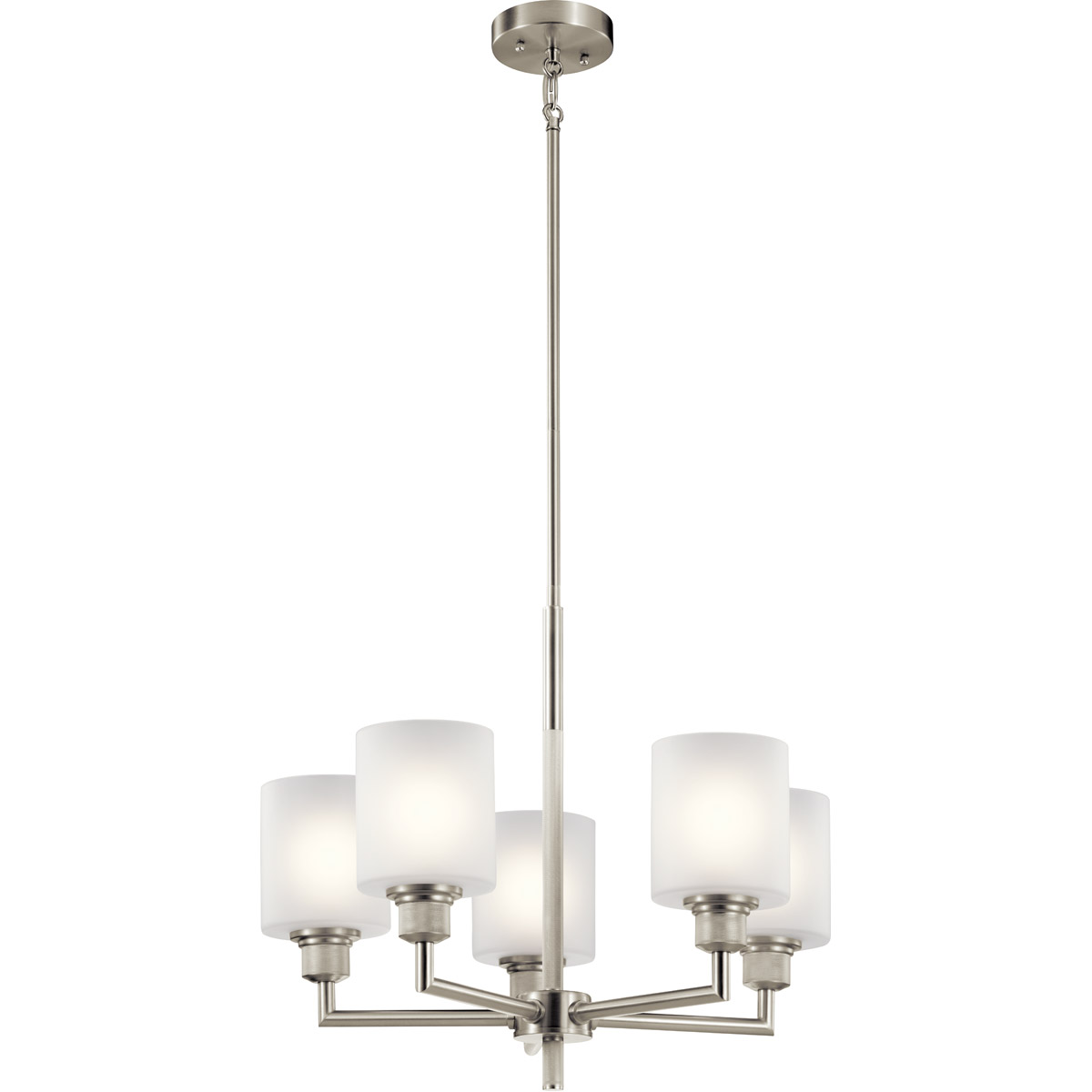 Lynn Haven 5 Light 22 inch Brushed Nickel Chandelier 1 Tier Small Ceiling Light, 1 Tier Small