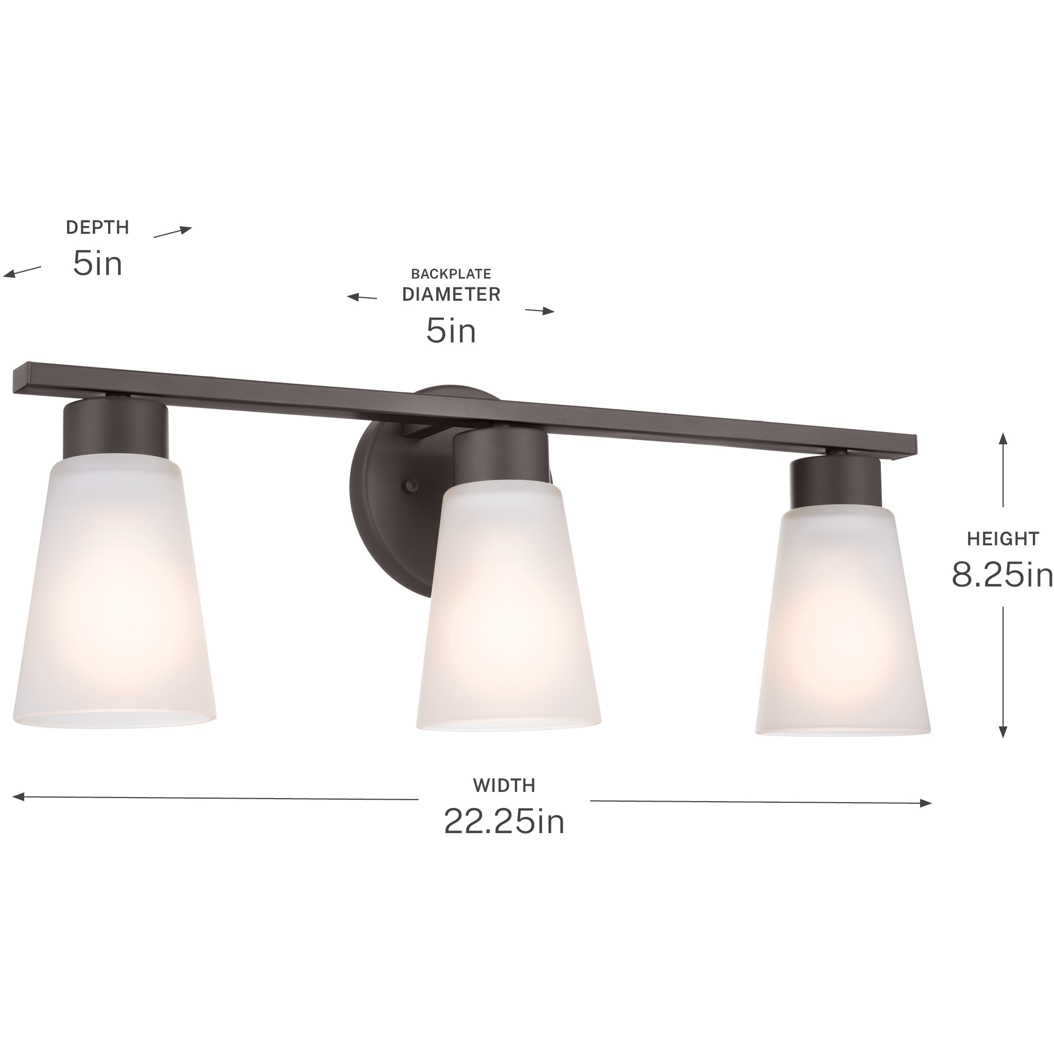 Stamos 3 Light 22 inch Olde Bronze Bath Vanity Light Wall Light, 3 Arm