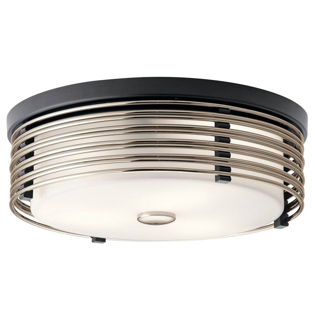 Kichler 43293BK Bensimone 2 Light 15 inch Black Flush Mount Light Ceiling Light