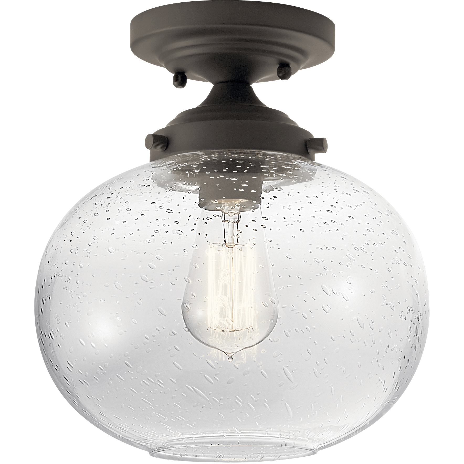 Kichler 42296OZ Avery 1 Light 10 inch Olde Bronze Semi Flush Light Ceiling  Light, image size:1768x1768