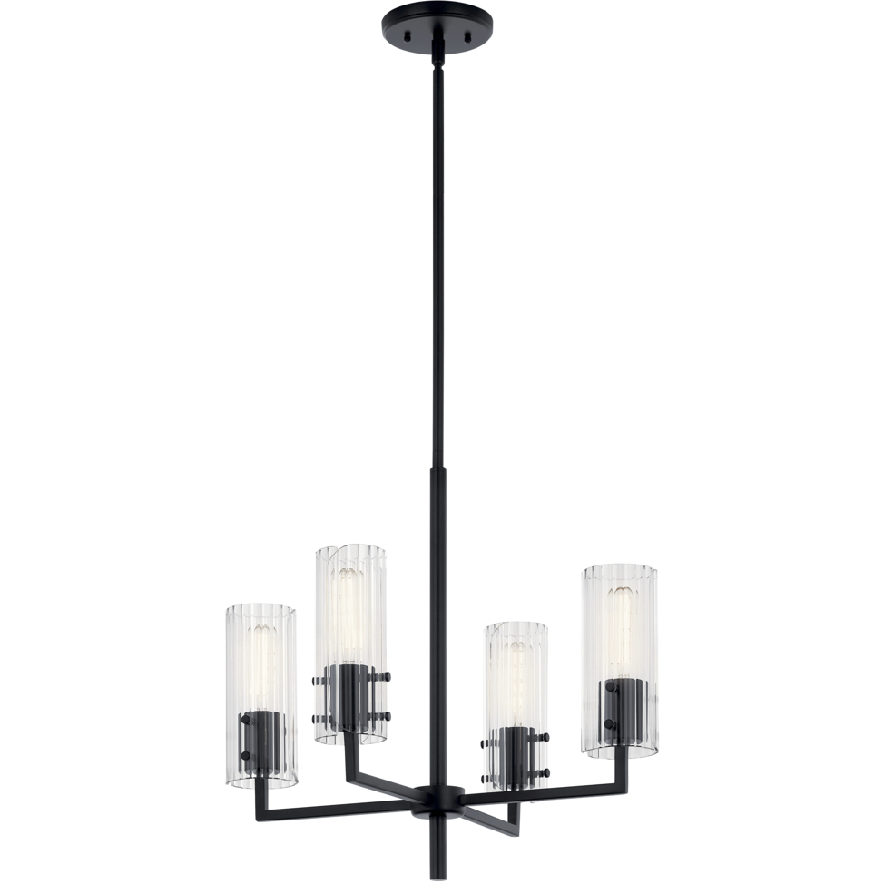 Velestino 4 Light Black Chandelier Ceiling Light