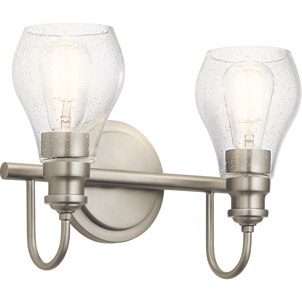 Greenbrier 2 Light 14 inch Brushed Nickel Wall Mt Bath 2 Arm Wall Light