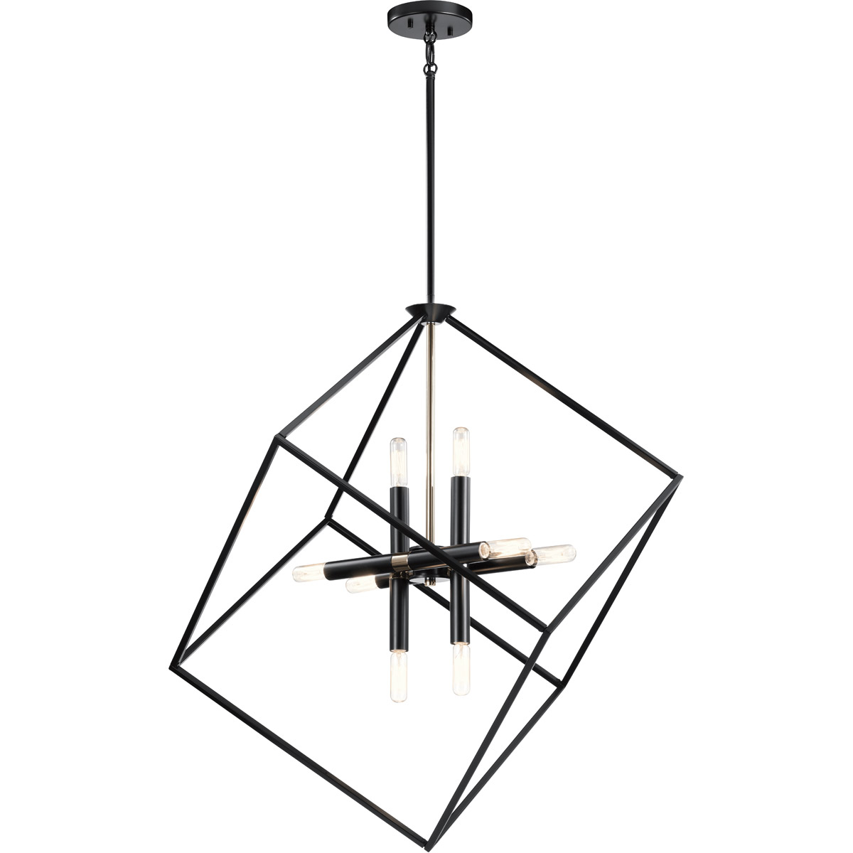 Cartone 8 Light 25.5 inch Black Chandelier 1 Tier Medium Ceiling Light, 1 Tier Medium
