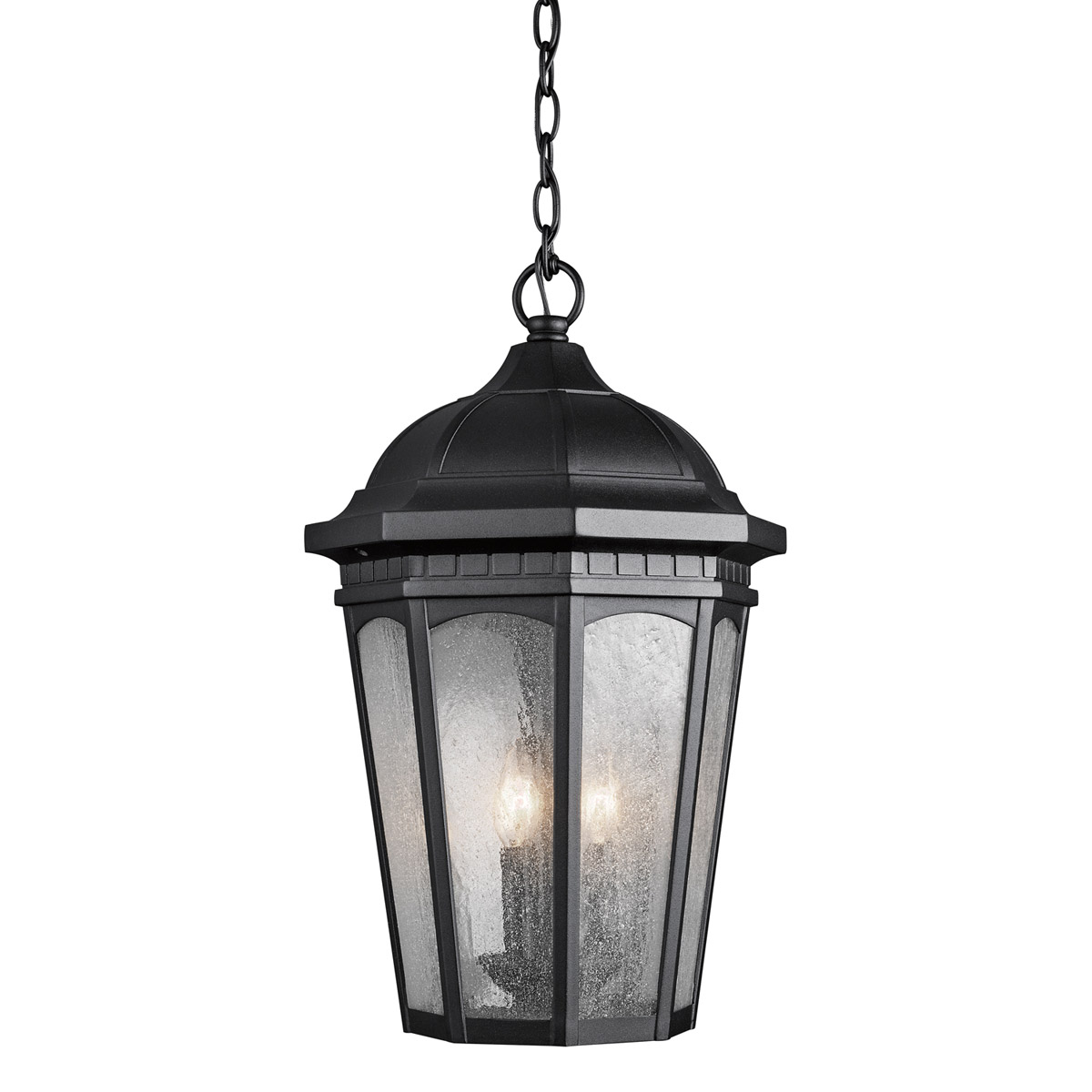 Courtyard 3 Light 12.25 inch Textured Black Outdoor Hanging Pendant