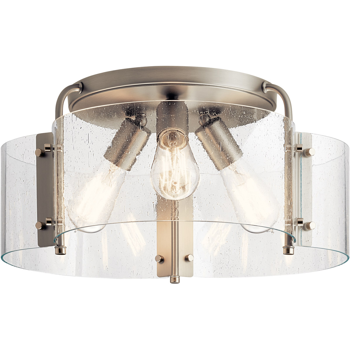 Thoreau 3 Light 18 inch Brushed Nickel Semi Flush Light Ceiling Light