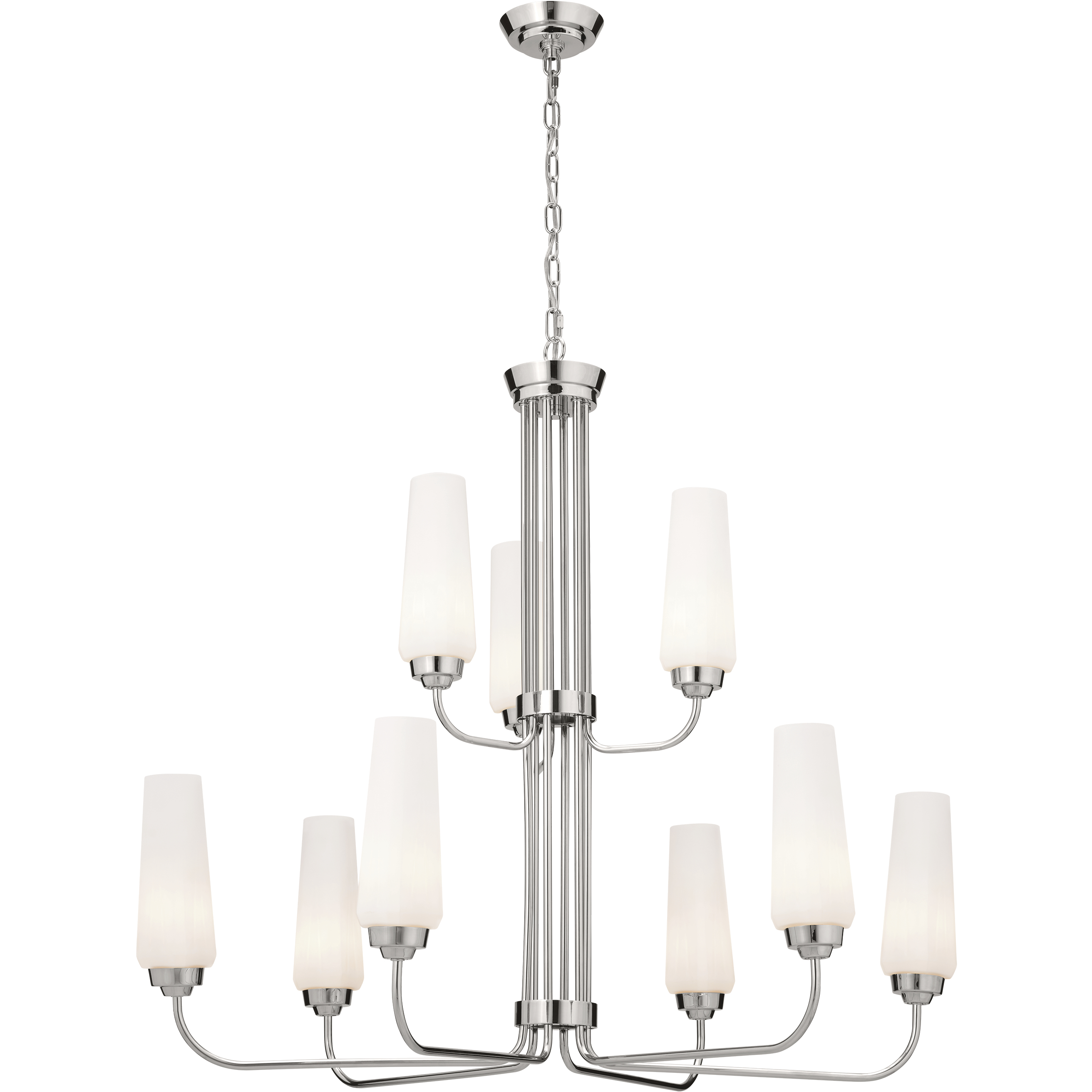 Truby 9 Light 34 inch Polished Nickel Chandelier Ceiling Light, Large