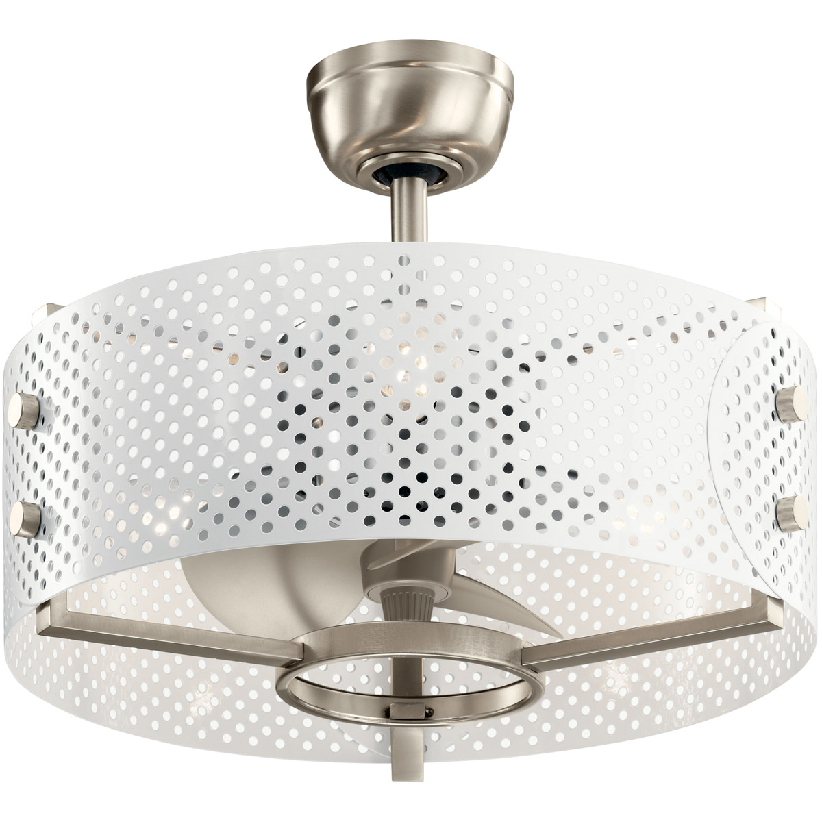 Eyrie 13 inch Brushed Stainless Steel with Silver Blades Ceiling Fan