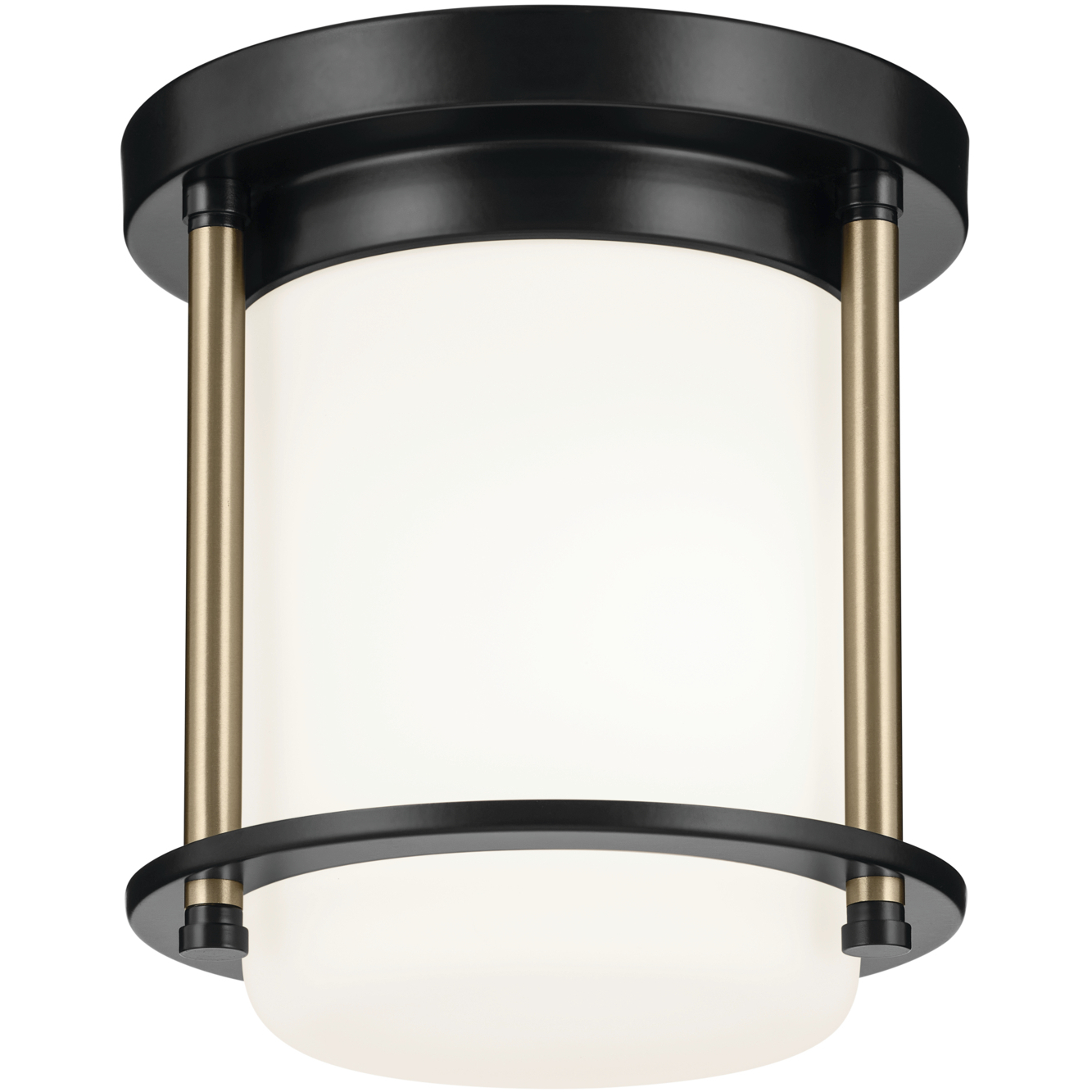 Brit LED 7.25 inch Black and Champagne Bronze Flush Mount