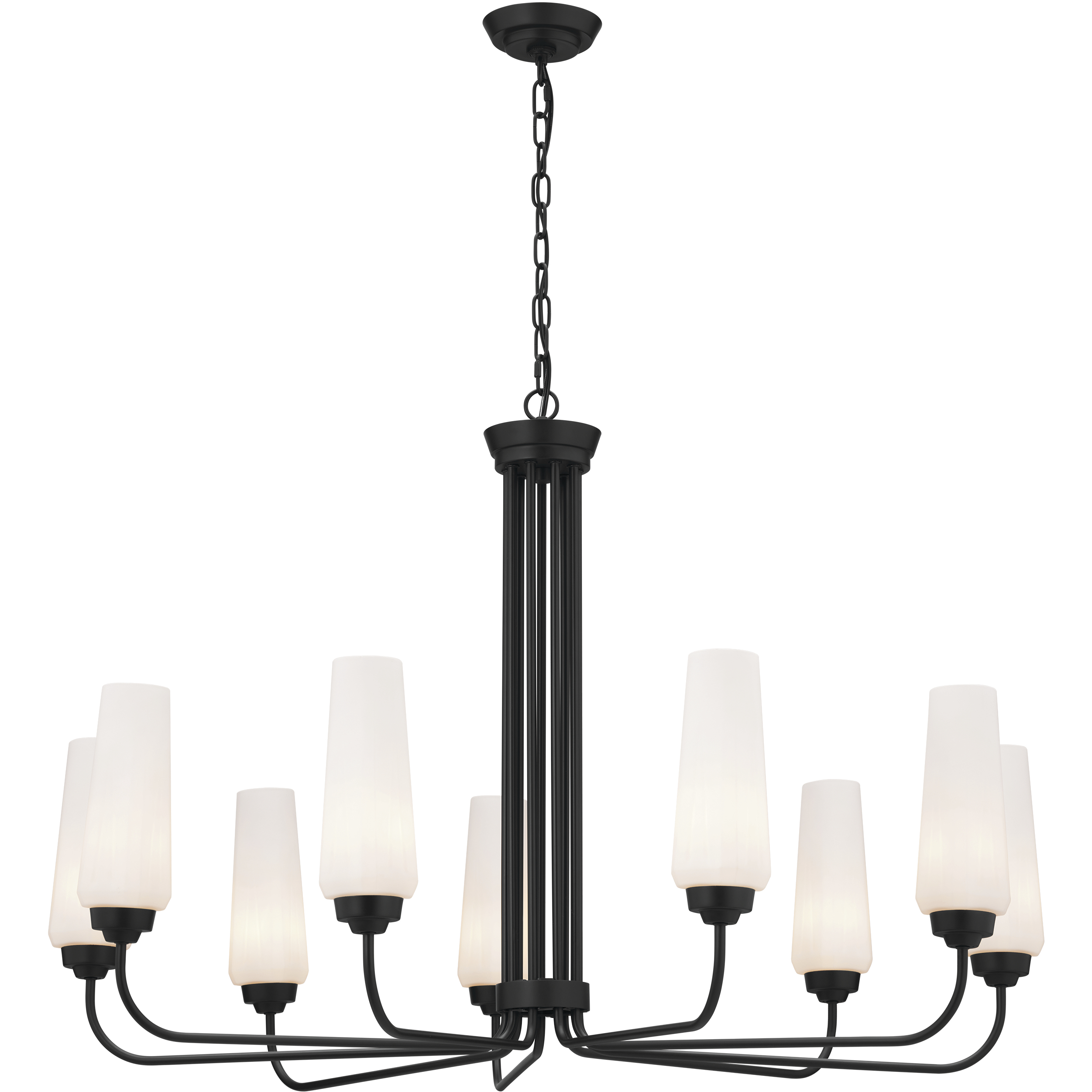 9 light black chandelier top