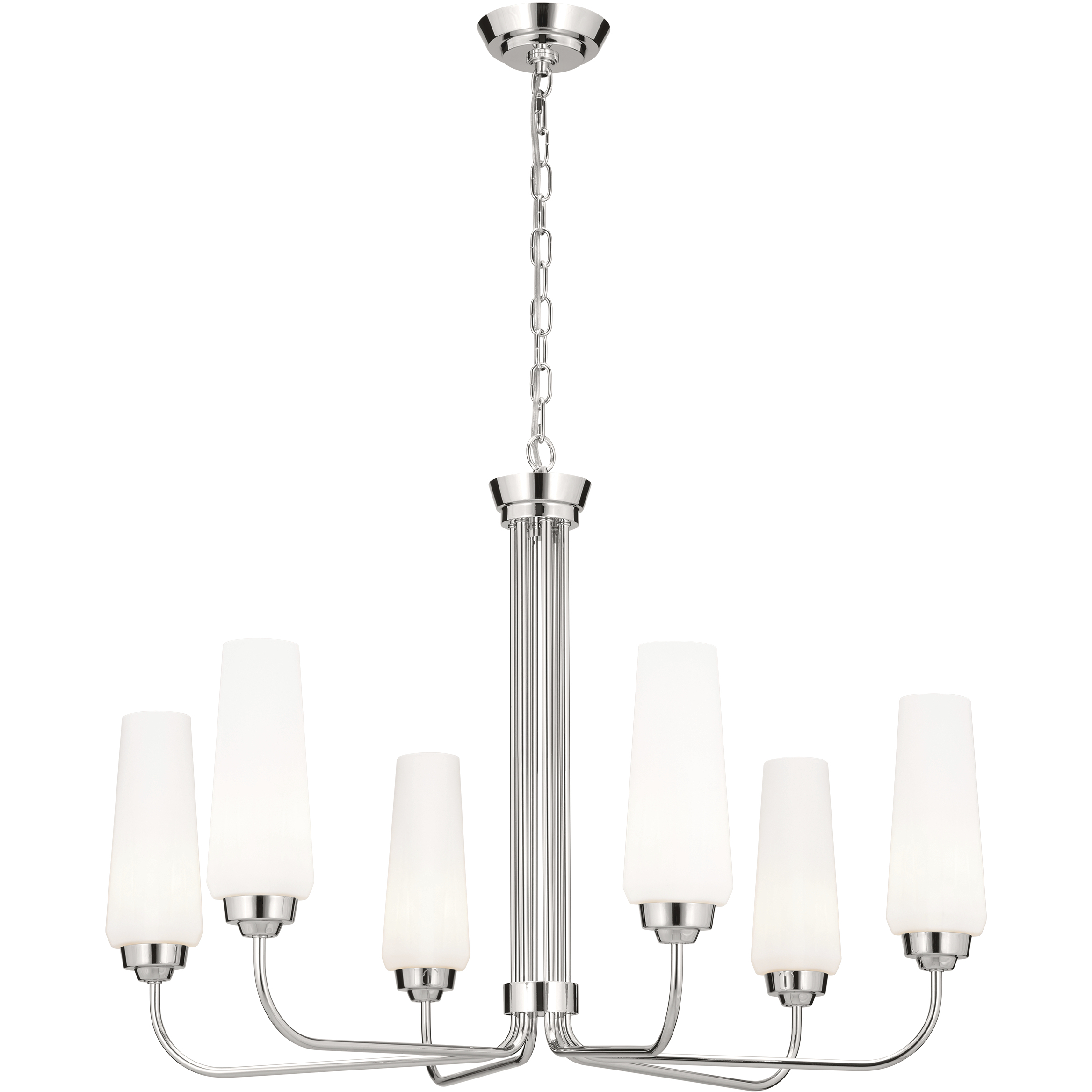Truby 6 Light 29.25 inch Polished Nickel Chandelier Ceiling Light, Medium