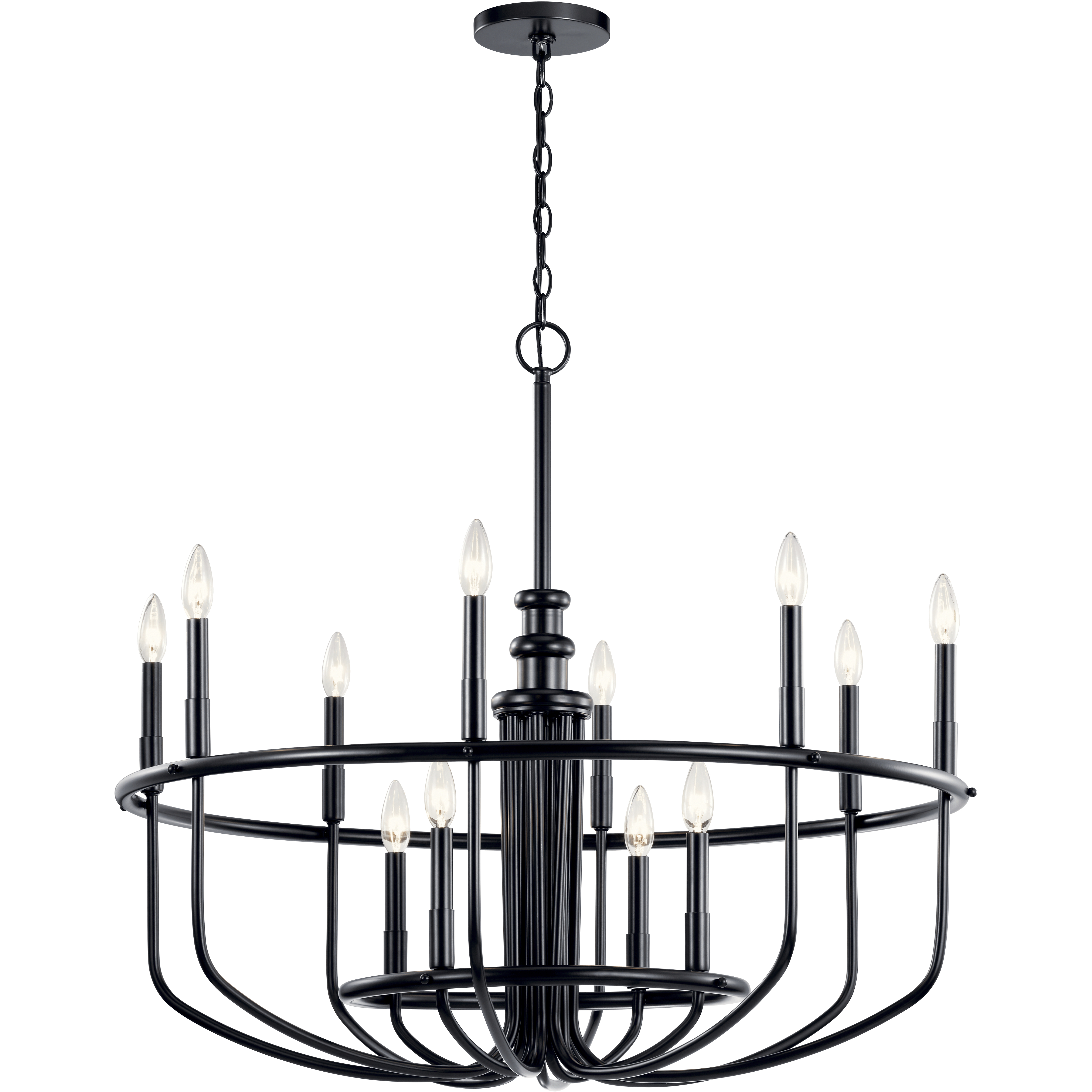 Capitol Hill 12 Light 34.75 inch Black Chandelier 1 Tier Large Ceiling Light, Large