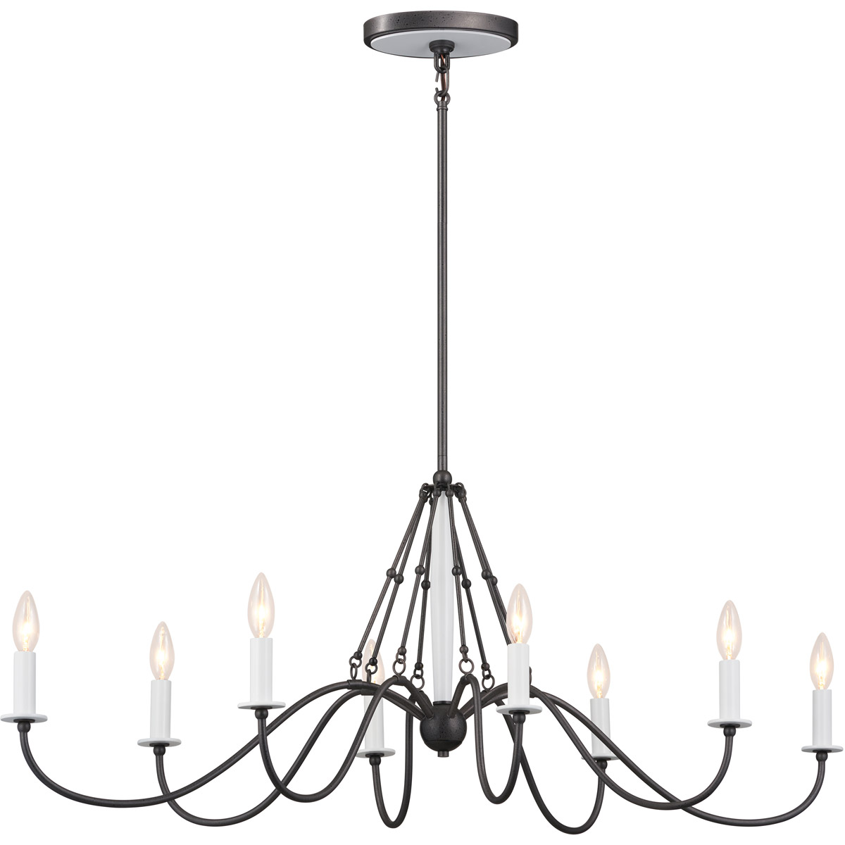 Homestead Freesia 8 Light 20 inch Anvil Iron Chandelier Linear Ceiling Light