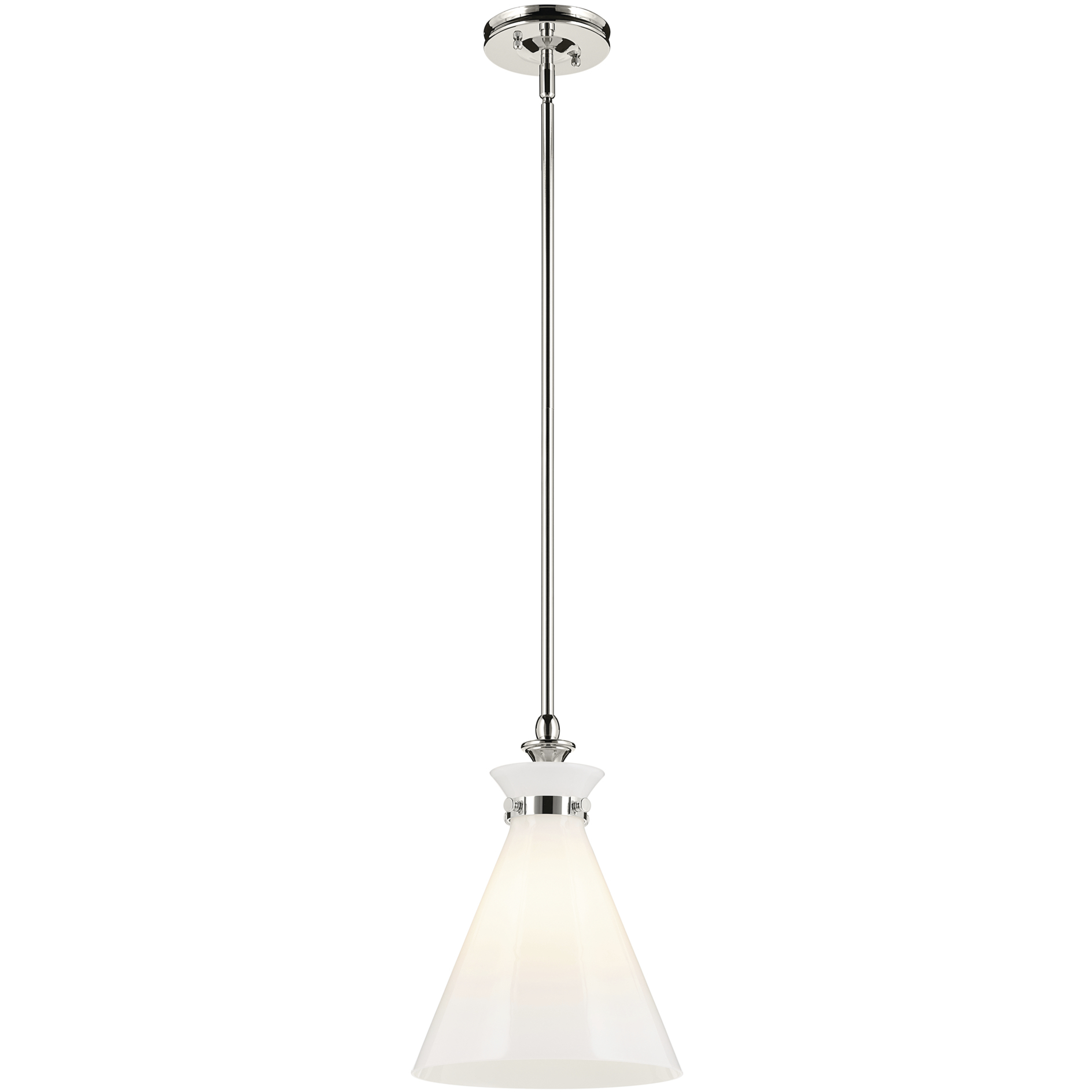 Laria 1 Light Polished Nickel Pendant Ceiling Light in Opal