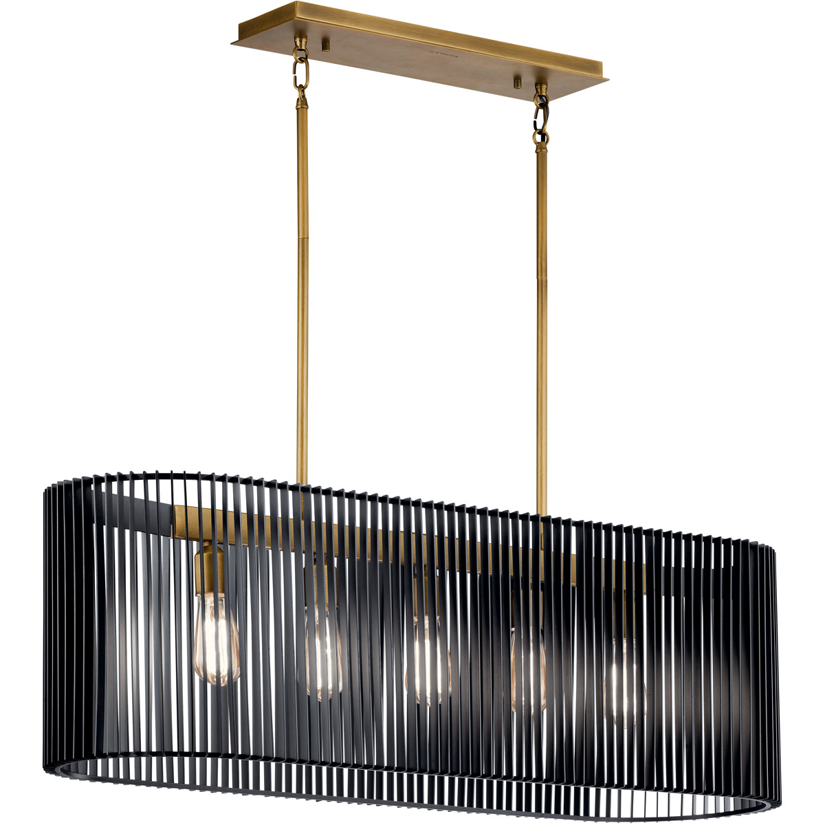 Linara 5 Light 12 inch Black Chandelier Linear Ceiling Light, Single