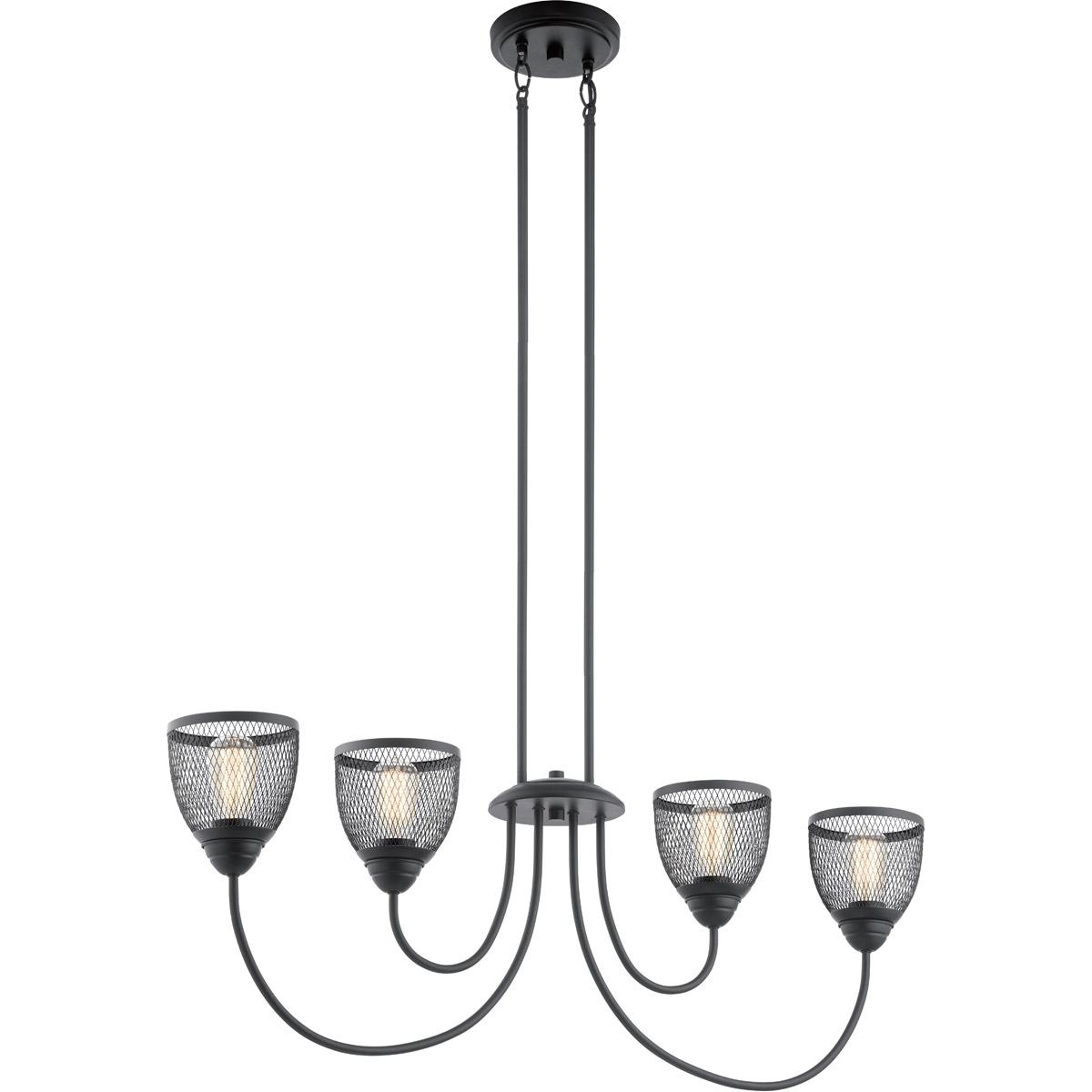Voclain 4 Light 7 inch Black Chandelier Linear (Single) Ceiling Light, Single