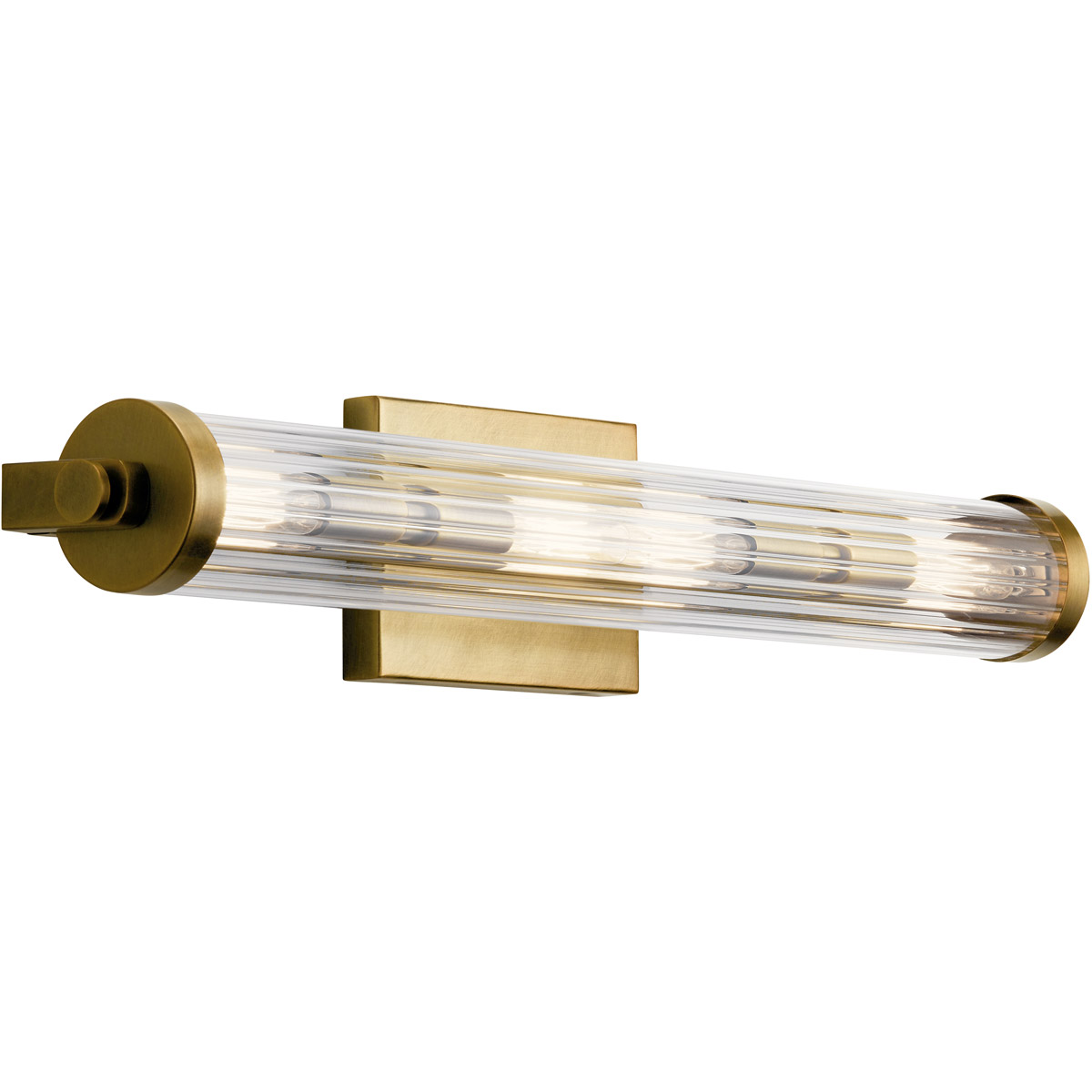 Azores 4 Light 25 inch Natural Brass Linear Bath Medium Wall Light, Medium