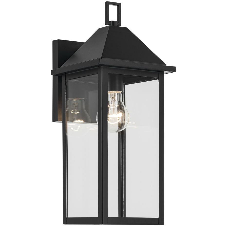 Prin 1 Light 16.75 inch Black Outdoor Wall Light, Medium