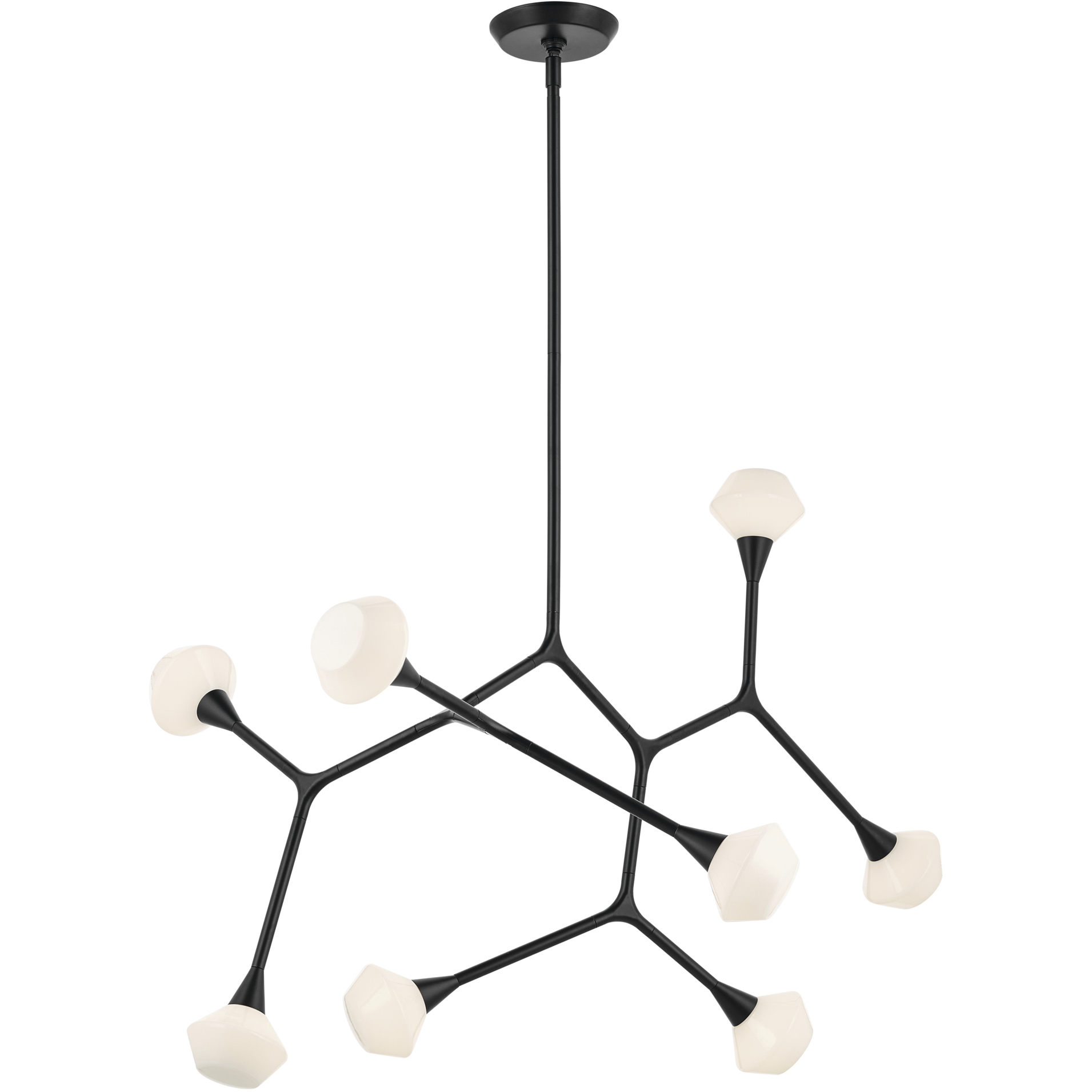 Cassius 8 Light 26.5 inch Black Chandelier Ceiling Light, Convertible