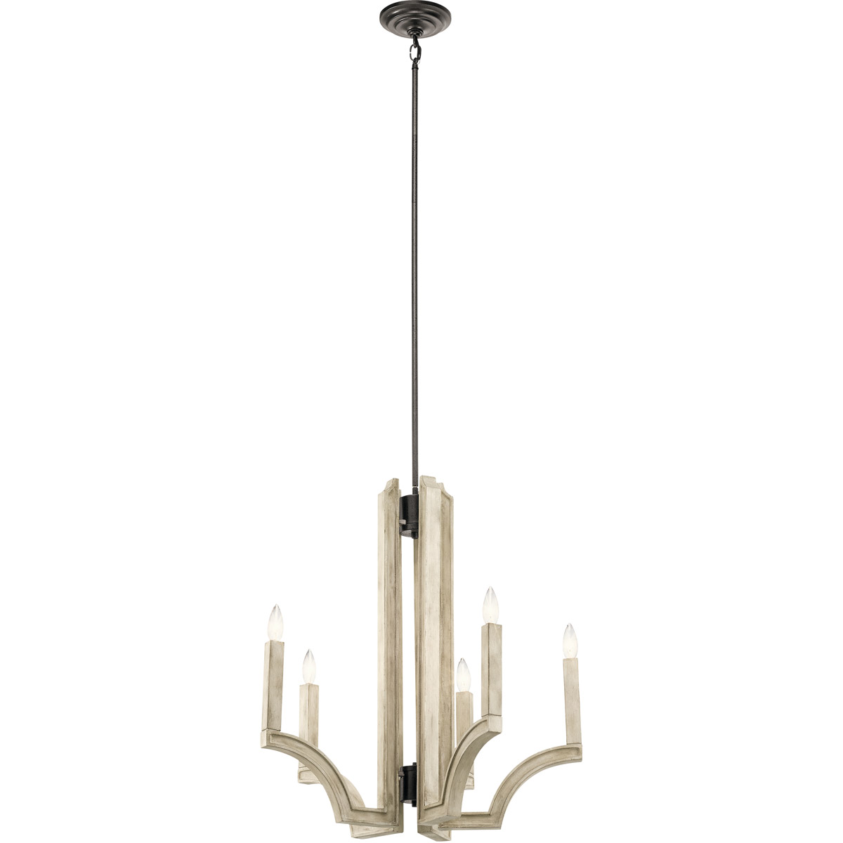 Botanica 5 Light 26 inch Anvil Iron Chandelier 1 Tier Medium Ceiling Light, Medium