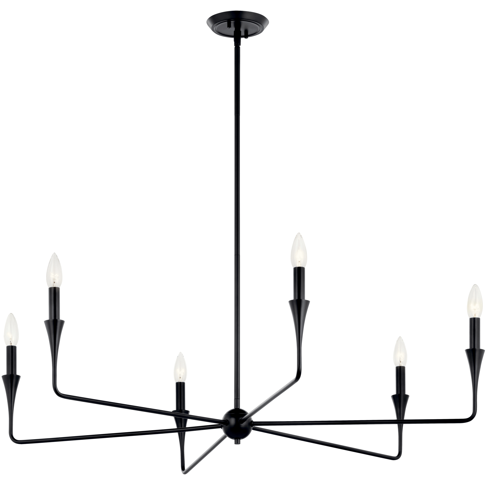 Alvaro 6 Light Black Chandelier Ceiling Light, 1 Tier Medium