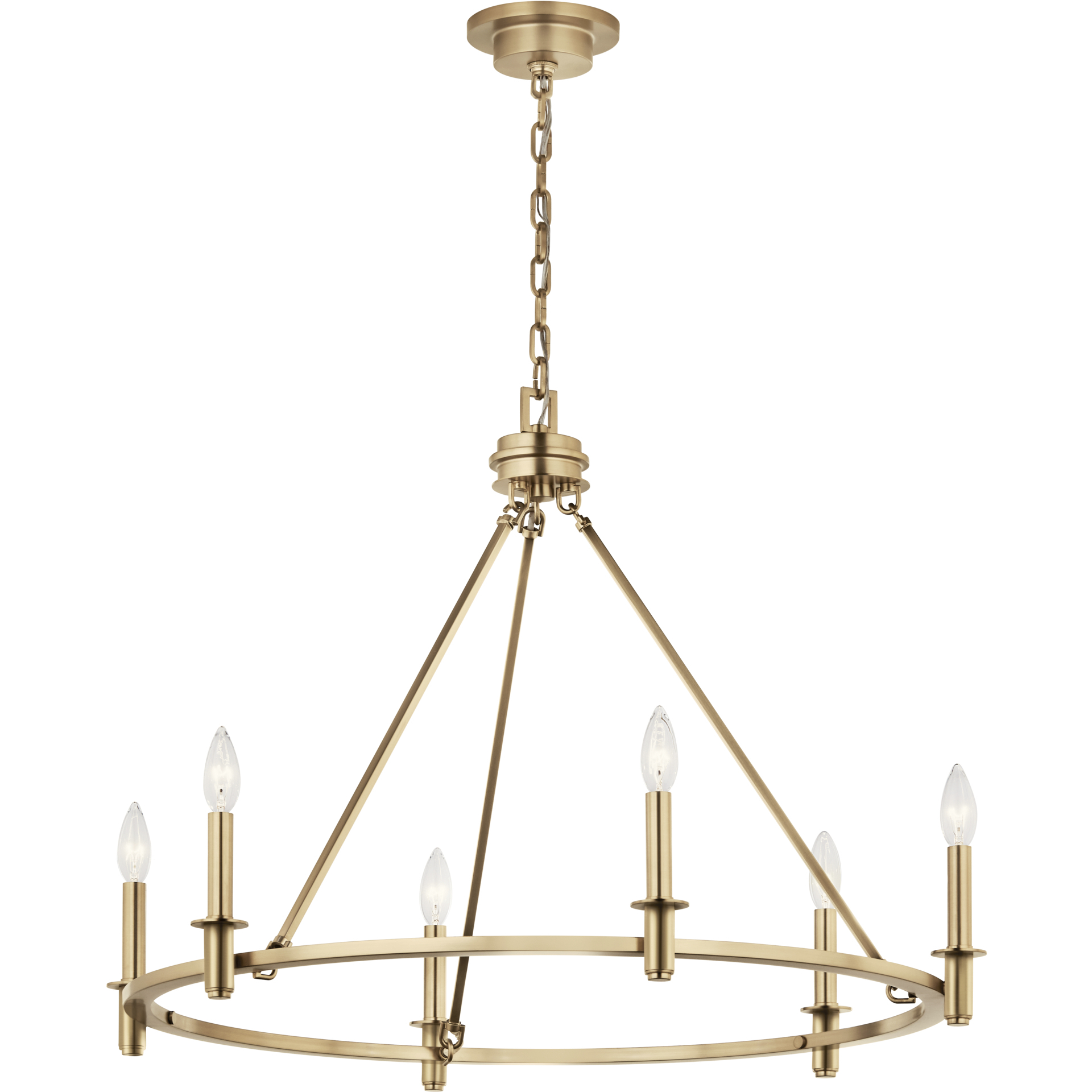 100％の保証 Carrick 52705CPZ Kichler 6 Chandelier Bronze Champagne Light 菓子