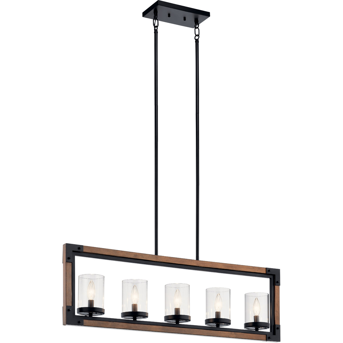 Marimount 5 Light 4.25 inch Auburn Stained Chandelier Linear Ceiling Light