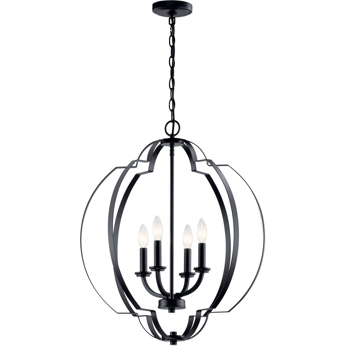 Voleta 4 Light 22 inch Black Large Foyer Pendants Ceiling Light, Large