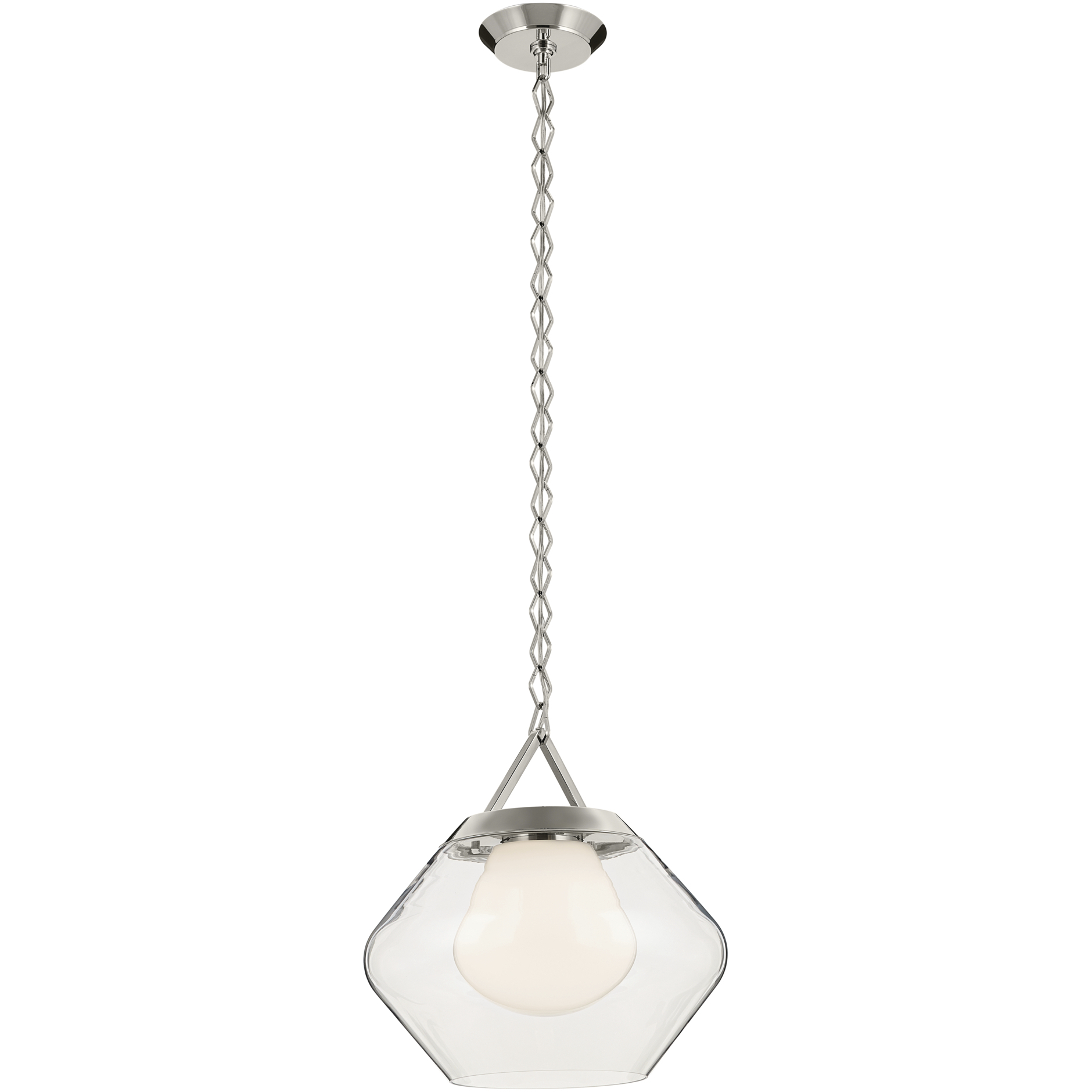 Nella 1 Light Polished Nickel Pendant Ceiling Light
