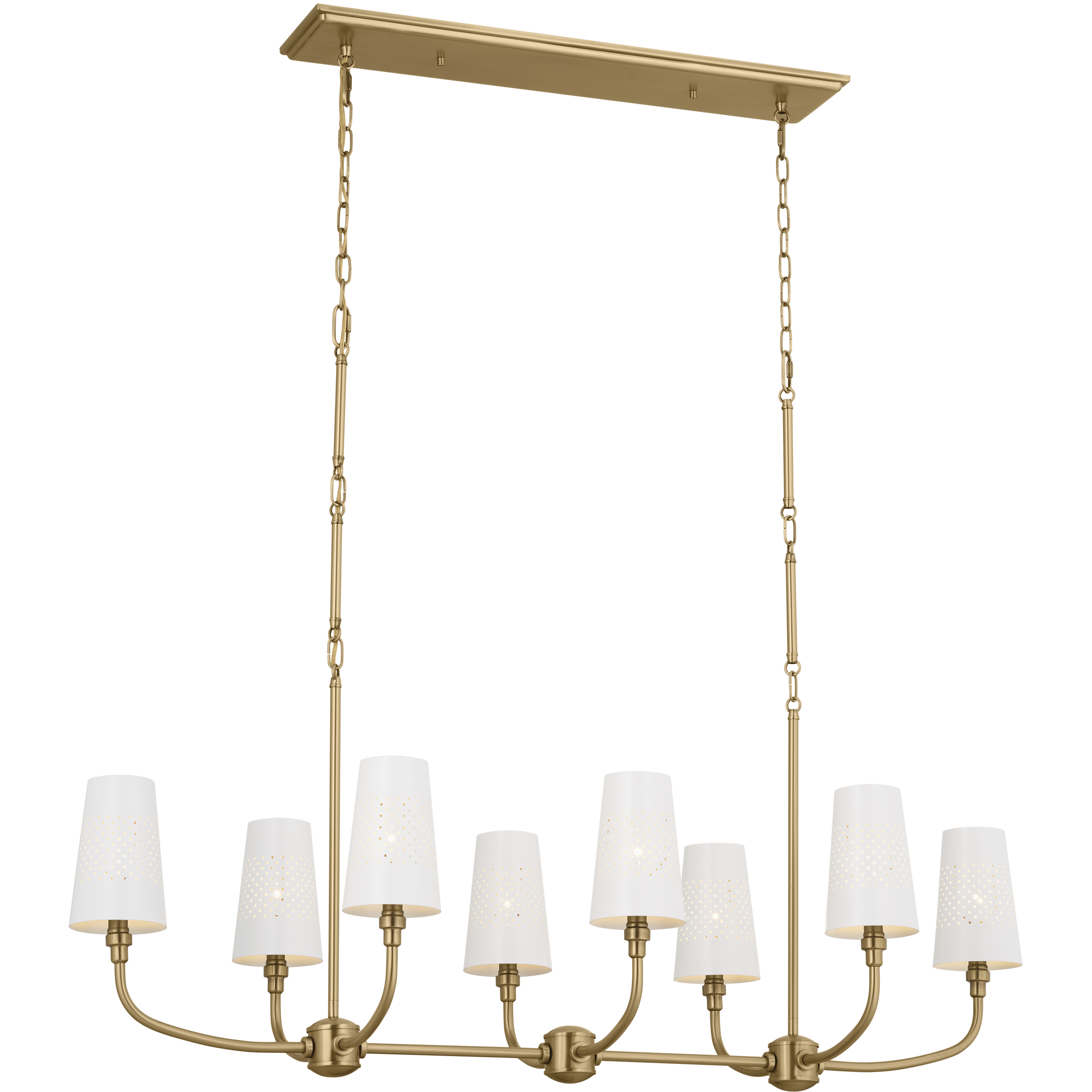 Adeena 8 Light 20.75 inch Brushed Natural Brass Chandelier Linear Ceiling Light