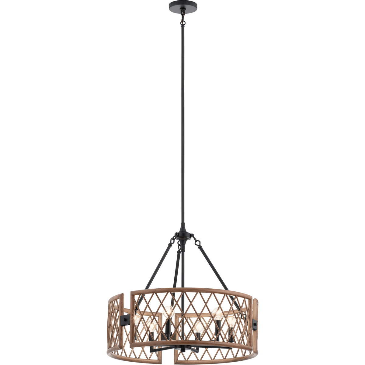 Oana 6 Light 24.75 inch Palm Chandelier Round Pendant Ceiling Light