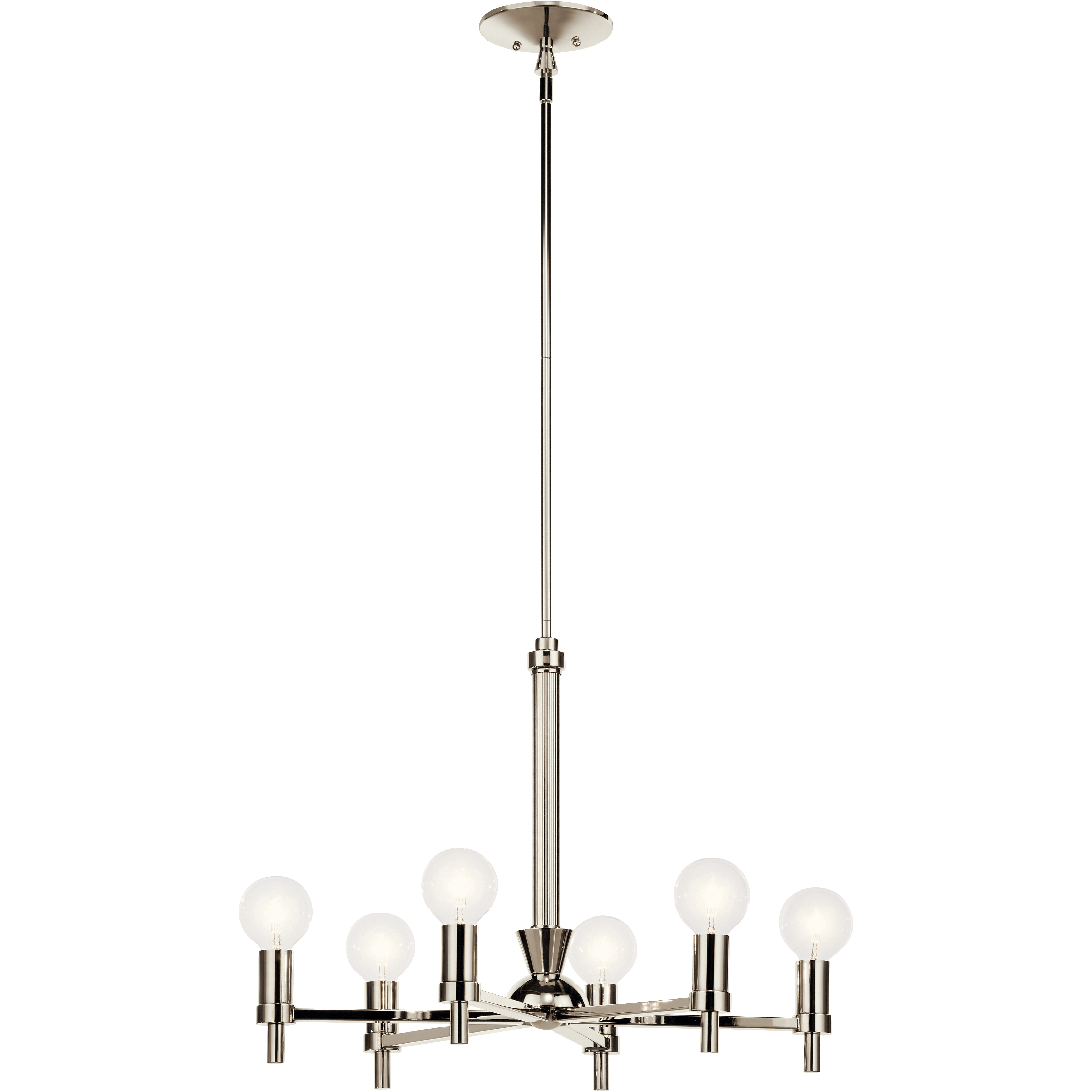 Torvee 6 Light 25 inch Nickel Textured Chandelier Ceiling Light in Polished Nickel, Medium