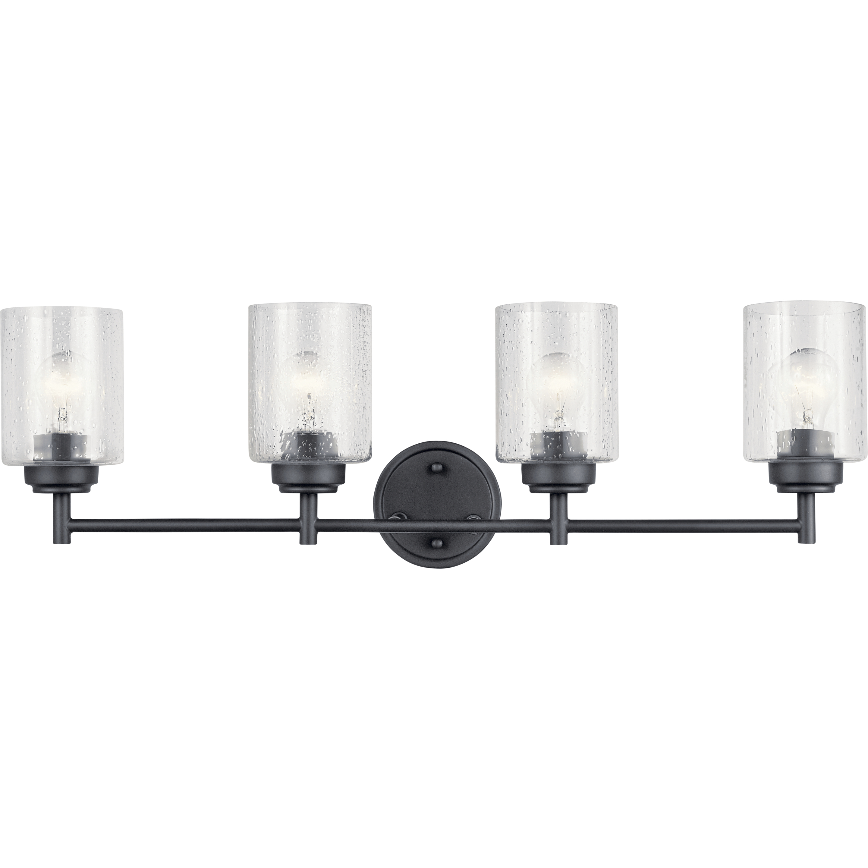 Winslow 4 Light 30 inch Black Wall Mt Bath 4 Arm Wall Light