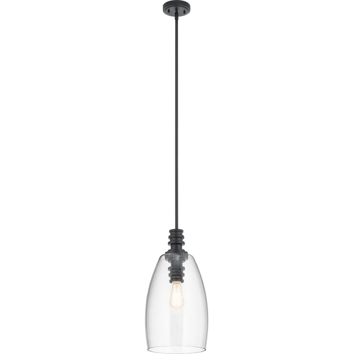Lakum 1 Light 10 inch Black Pendant Ceiling Light