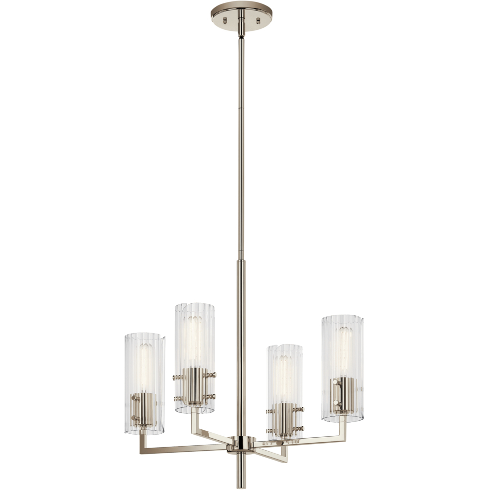 Velestino 4 Light Polished Nickel Chandelier Ceiling Light
