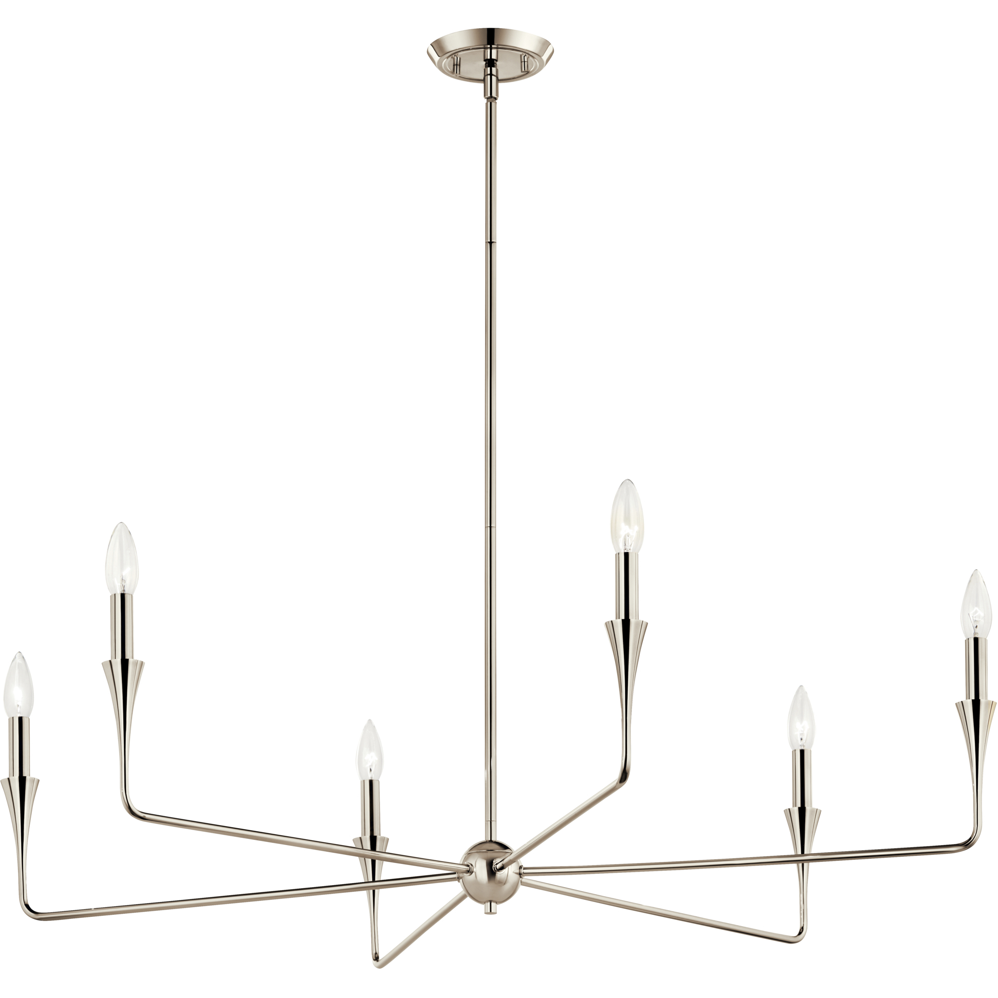 Alvaro 6 Light Polished Nickel Chandelier Ceiling Light, 1 Tier Medium