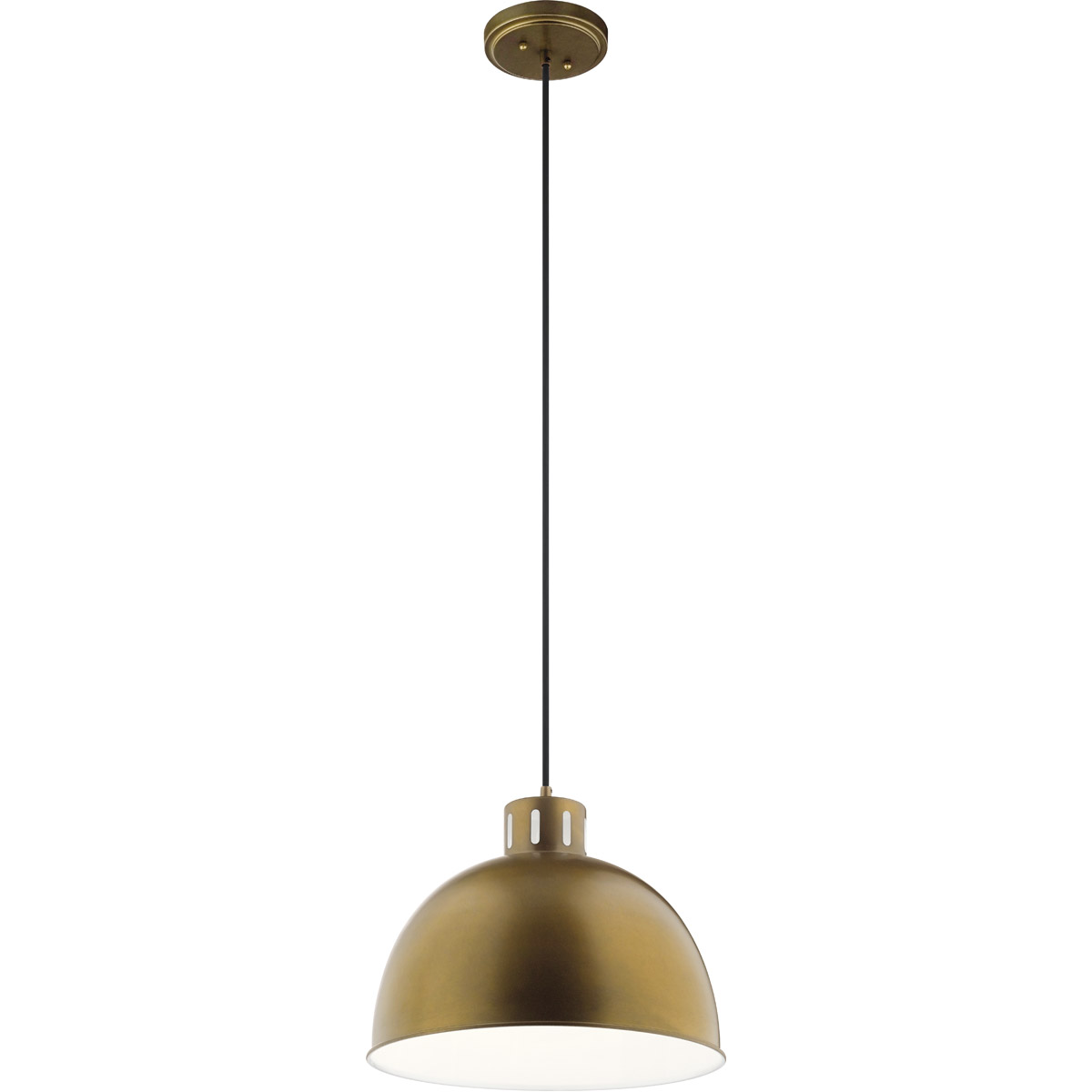 Zailey 1 Light 15.75 inch Natural Brass Pendant Ceiling Light