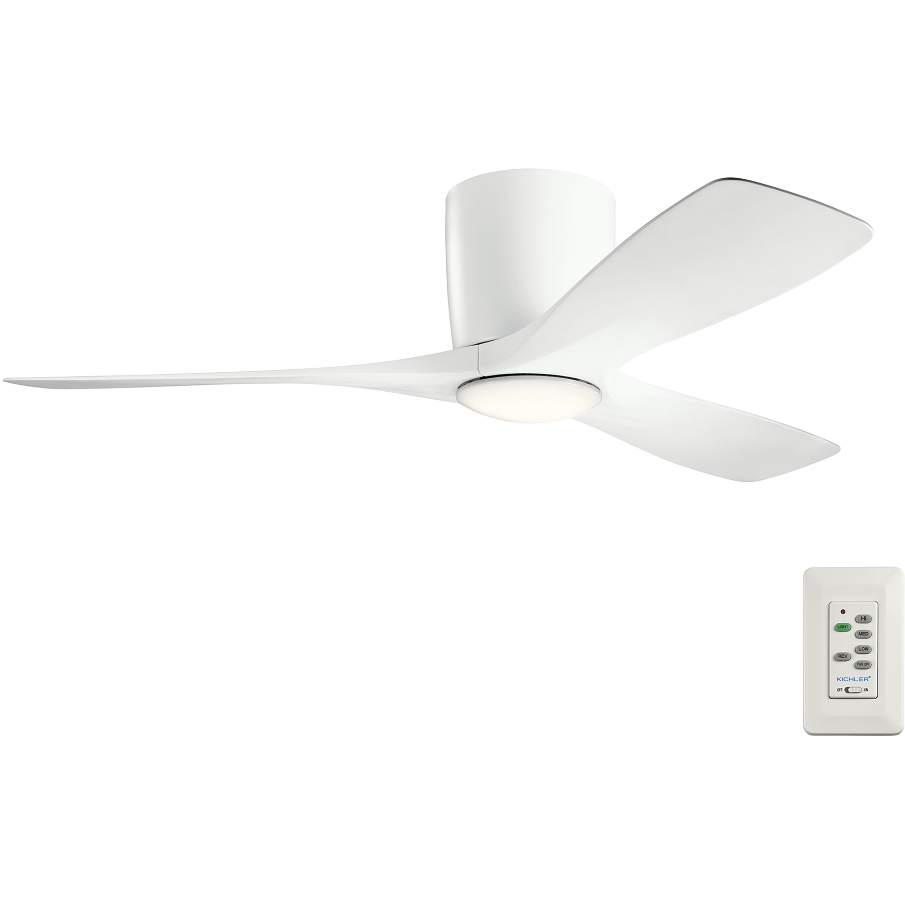 Volos 48 inch Matte White Ceiling Fan