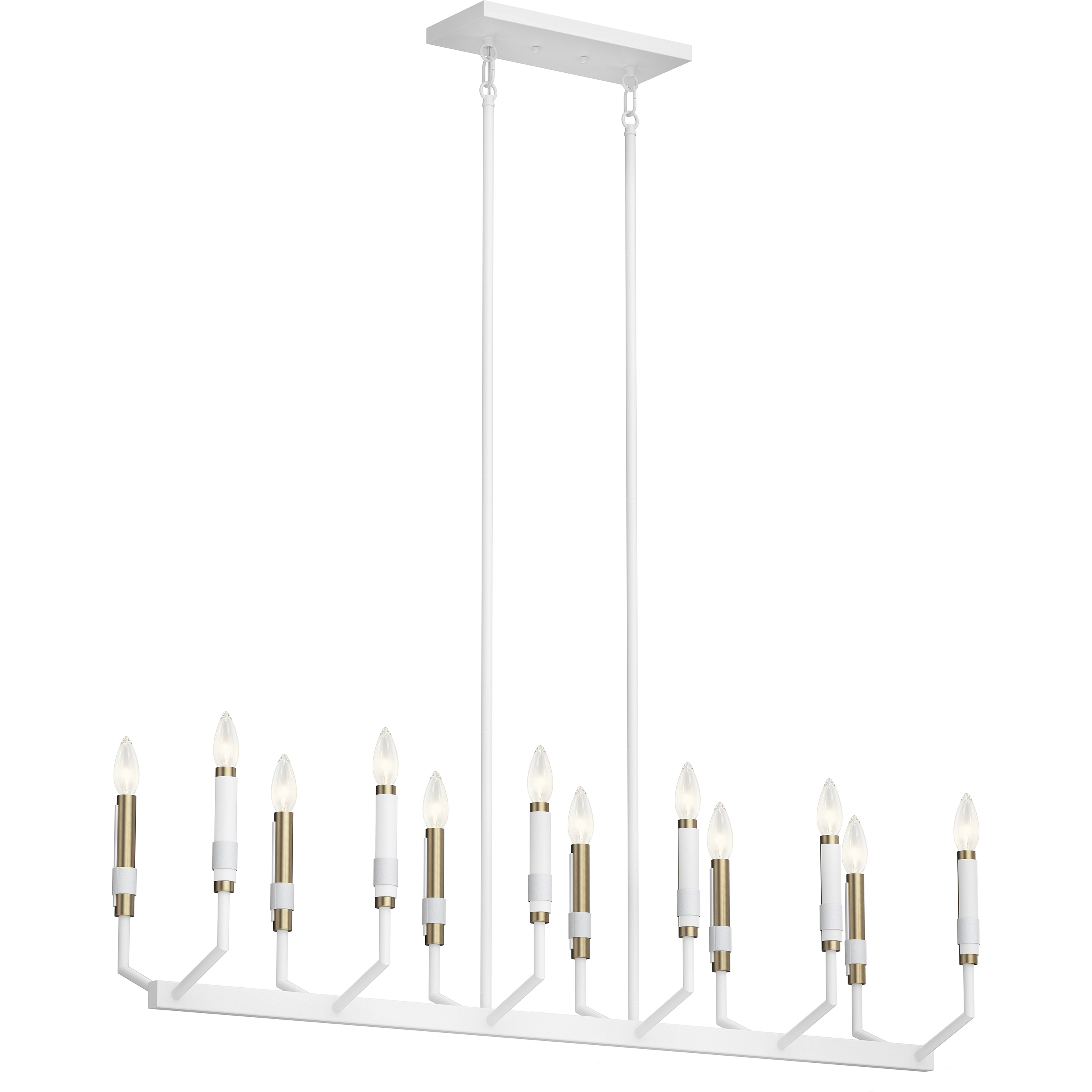 Armand 12 Light 9.75 inch White Chandelier Linear Ceiling Light