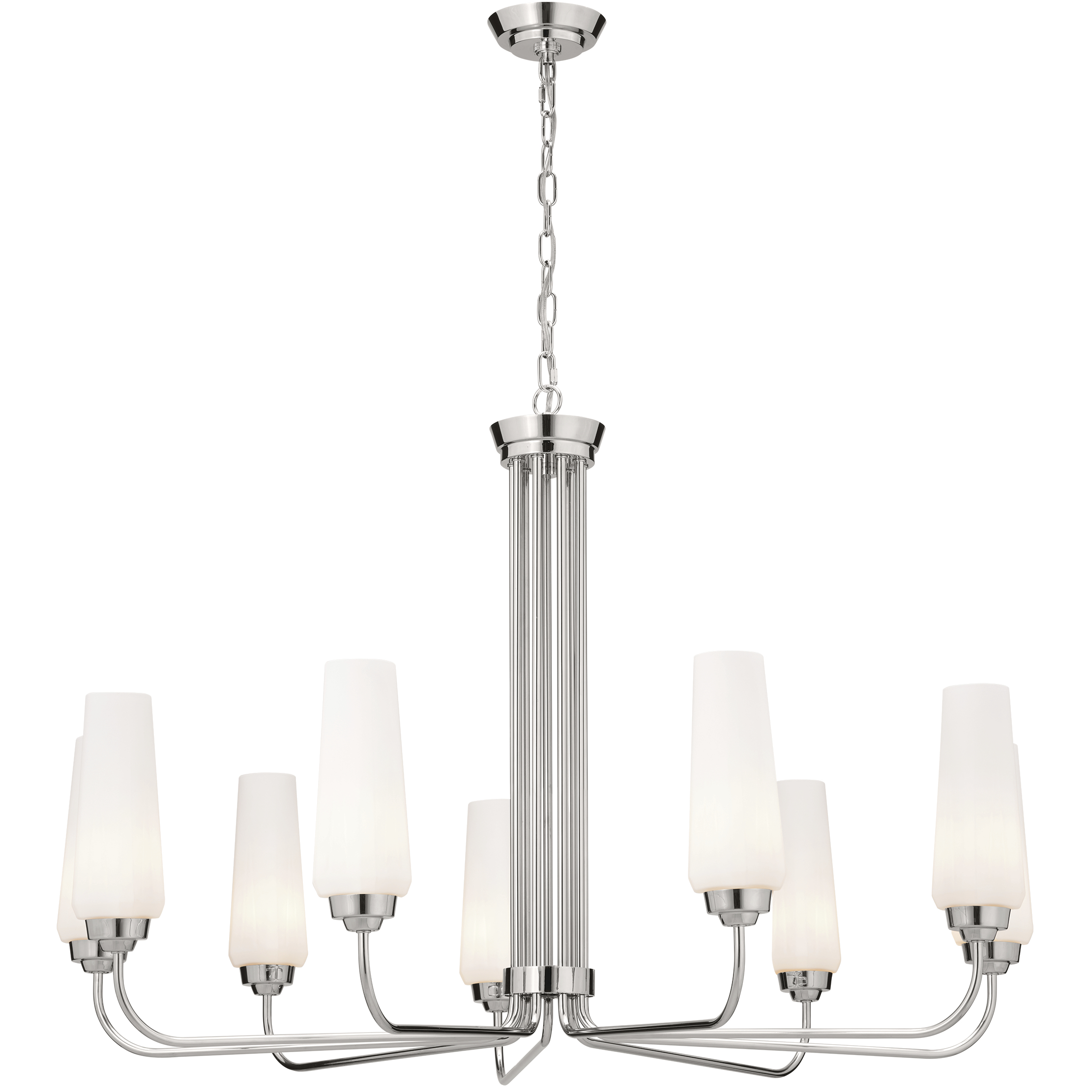 Truby 9 Light 38 inch Polished Nickel Chandelier Ceiling Light, Large
