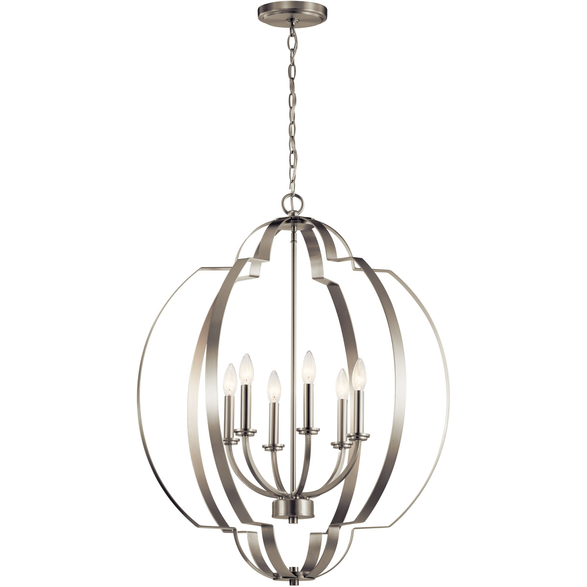 Brushed nickel entryway chandelier on sale