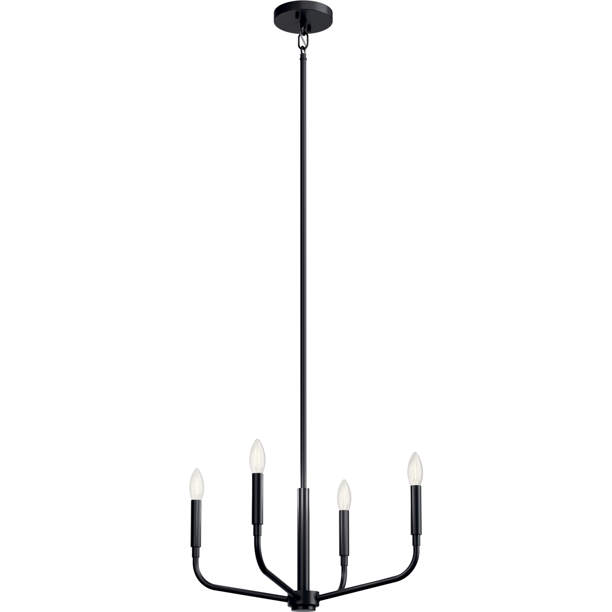 Kichler 52716BK Madden 4 Light Black Chandelier/Semi Flush