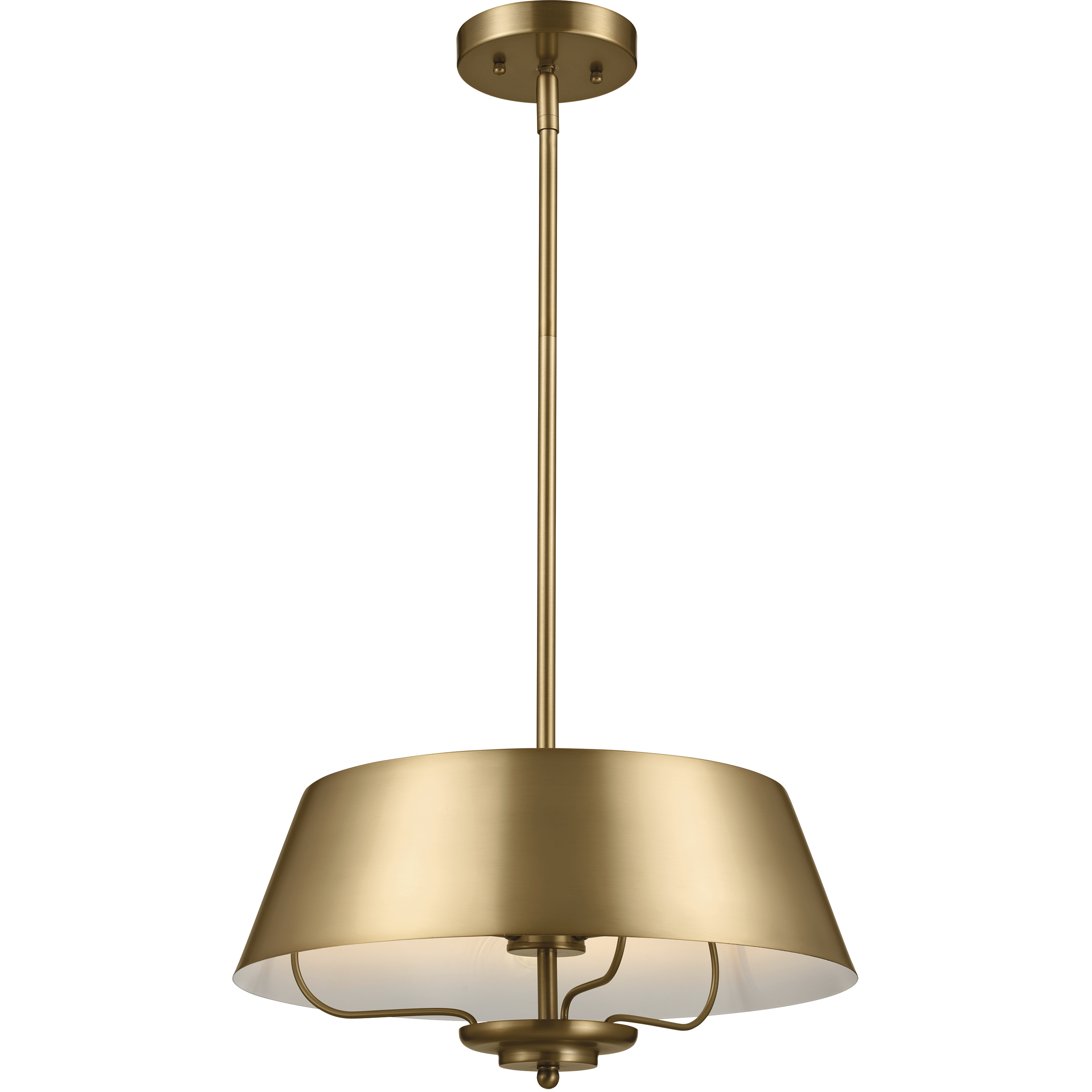 Luella 3 Light 16 inch Brushed Natural Brass Pendant Ceiling Light