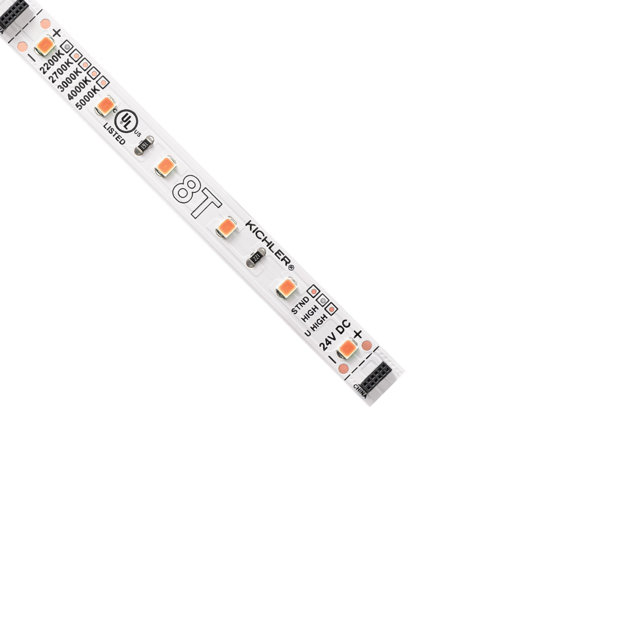 8T Tape Light LED White Material (Not Painted) 2200K 120 inch 24V LED Dry Tape