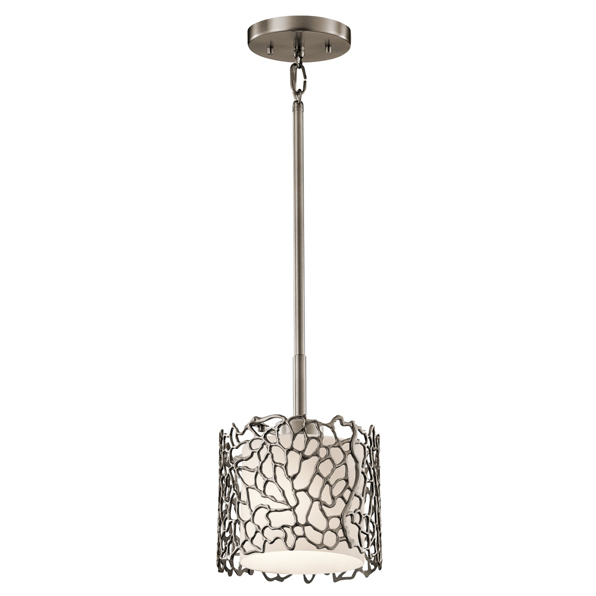 Silver Coral 1 Light 7.25 inch Classic Pewter Mini Pendant Ceiling Light