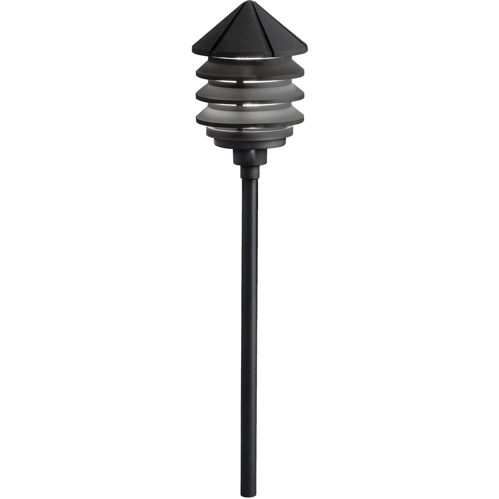 Six Groove 12 24.40 watt Textured Black Landscape 12V Path & Spread