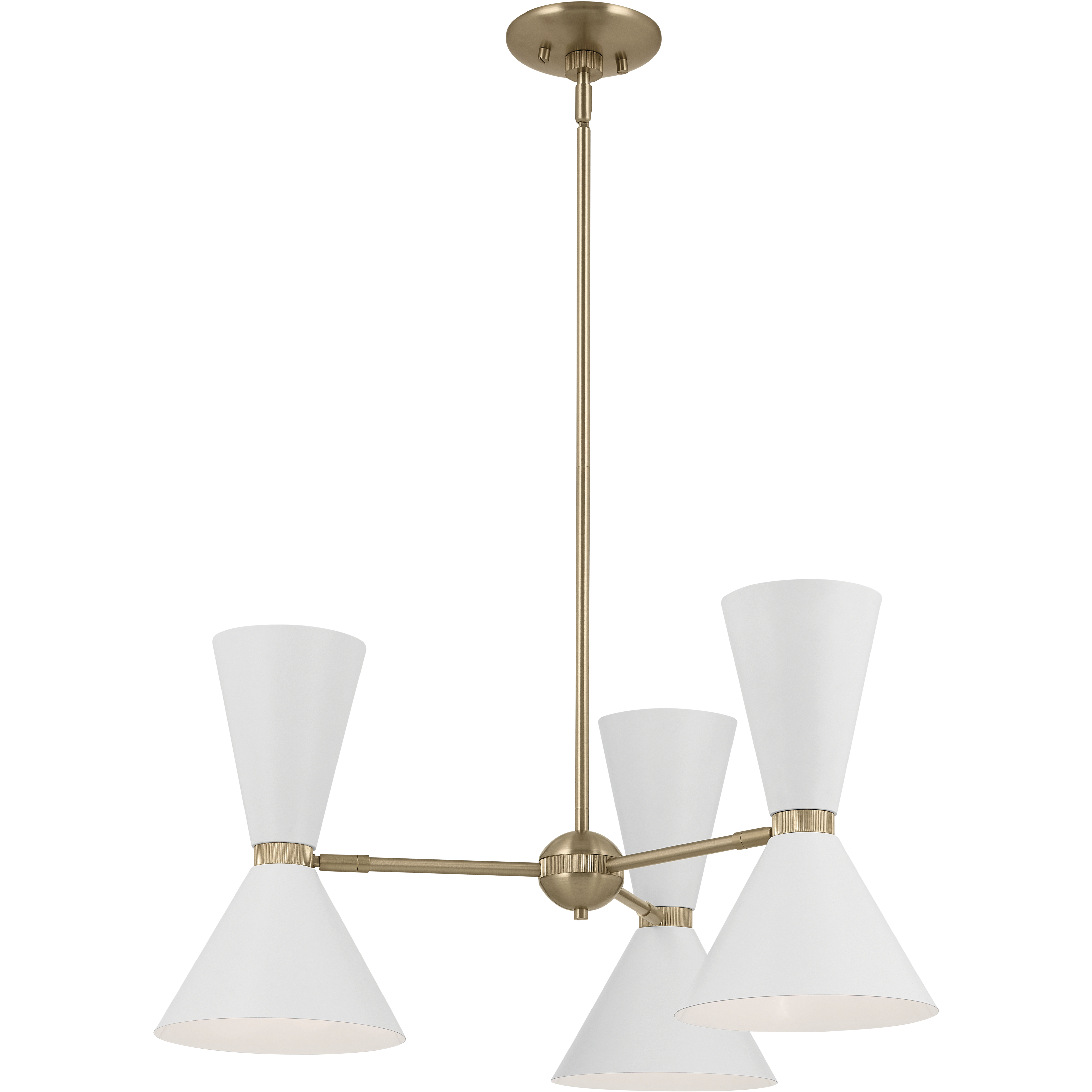 Phix LED 30.75 inch Champagne Bronze with White Chandelier Ceiling Light