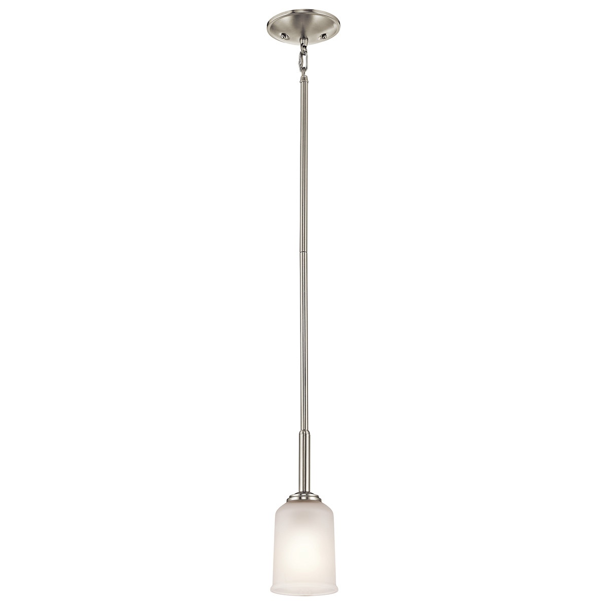 Shailene 1 Light 4.25 inch Brushed Nickel Mini Pendant Ceiling Light in Satin Etched Glass