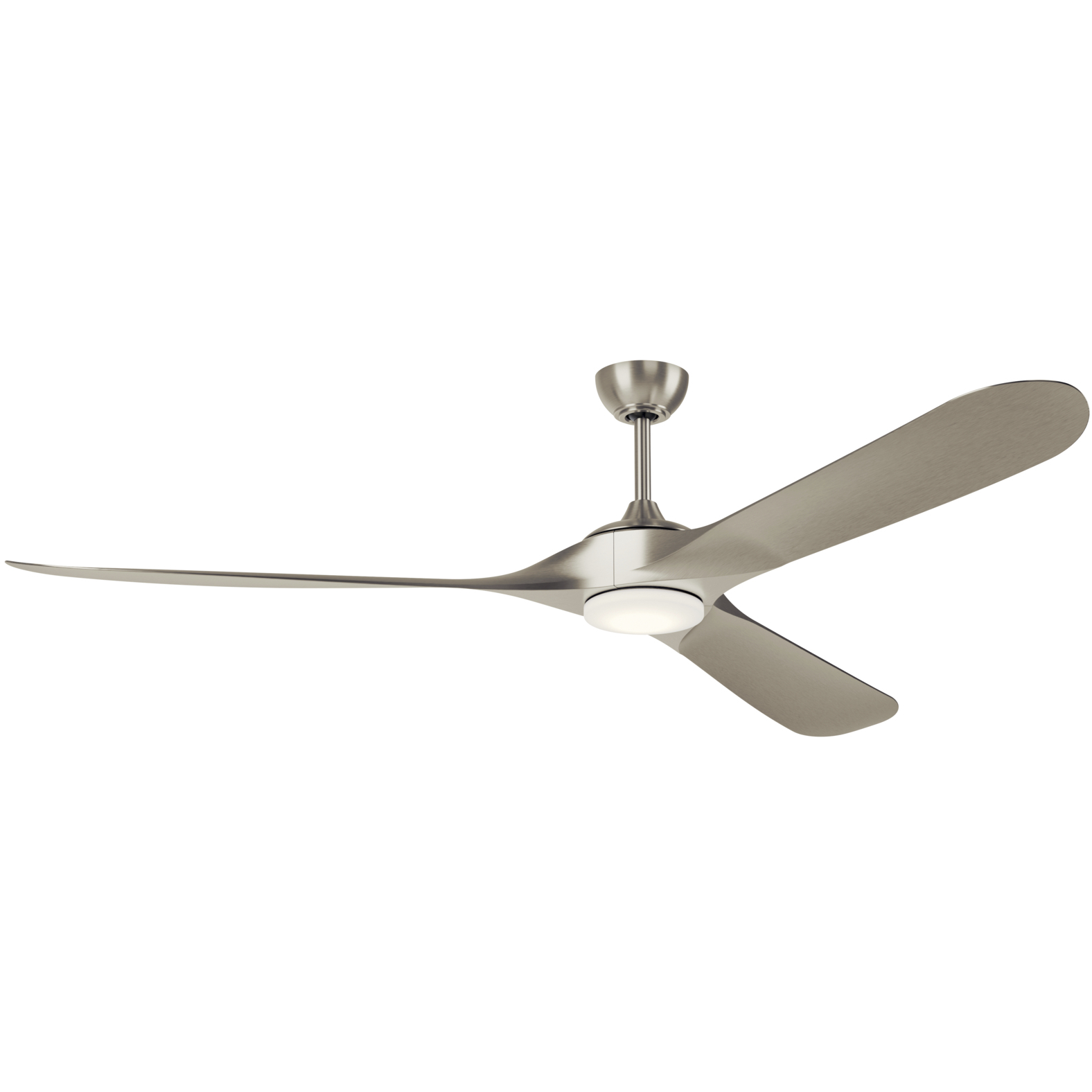 Mylo Weather Plus 80 inch Painted Brushed Nickel with Nickel Blades Ceiling Fan