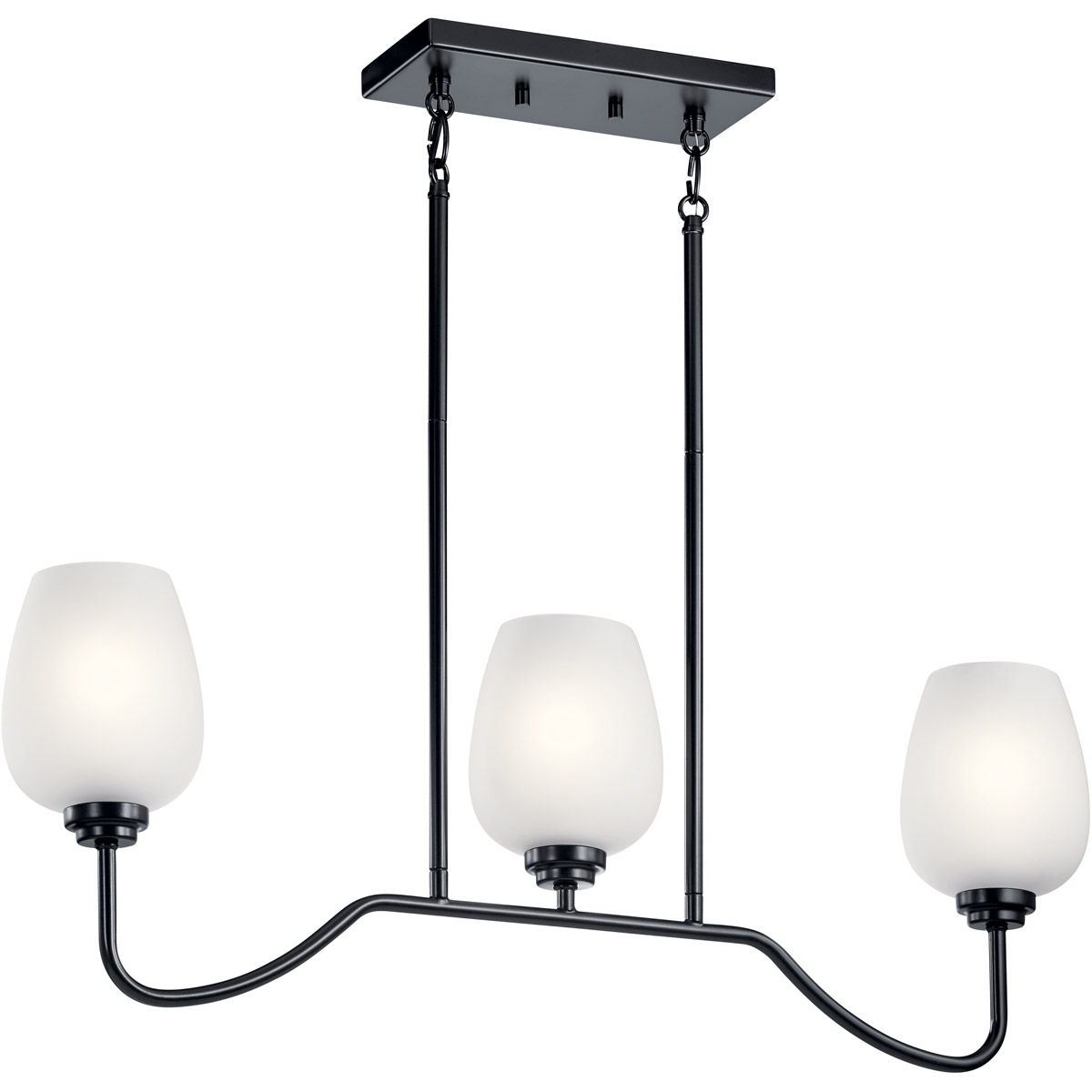 Valserrano 3 Light 5 inch Black Chandelier Linear Ceiling Light, Single