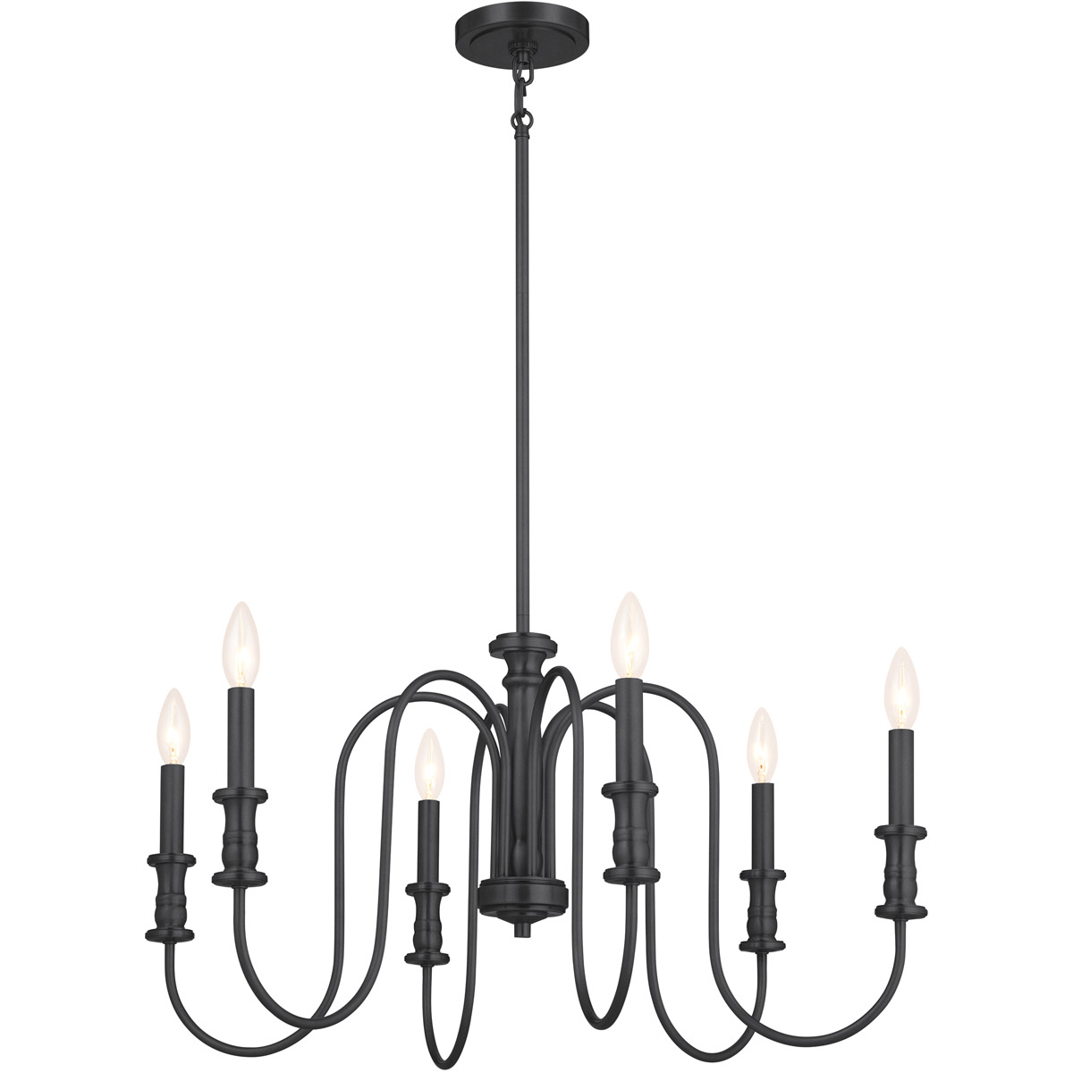Homestead Karthe 6 Light 28.75 inch Black Chandelier Ceiling Light